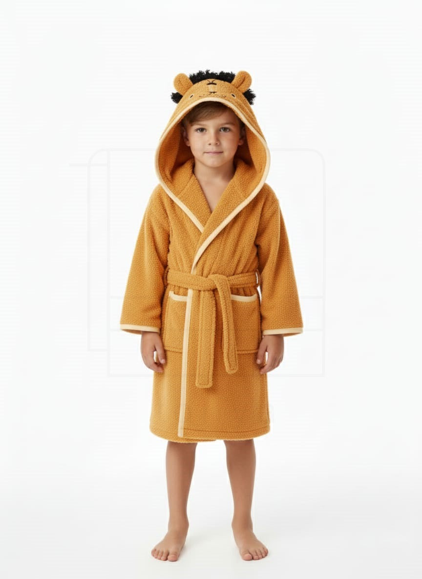 Cub Hooded Baby Bathrobe – Yellow (Ages 9 Months to 3 Years)