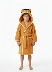 Cub Hooded Baby Bathrobe – Yellow (Ages 9 Months to 3 Years)