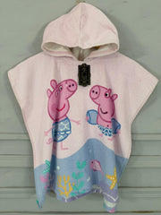 Kids poncho Pig pink