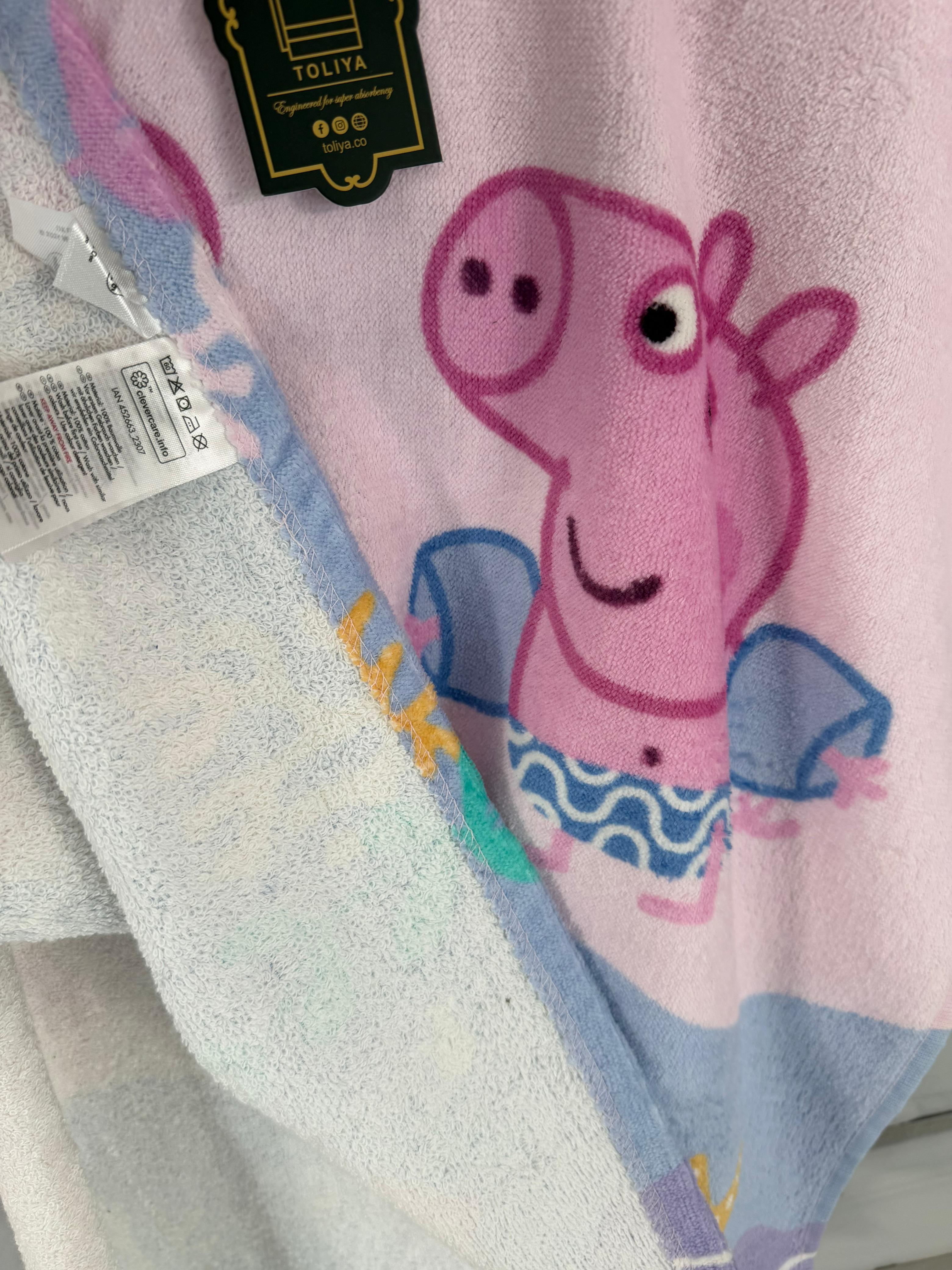 Kids poncho Animated pink