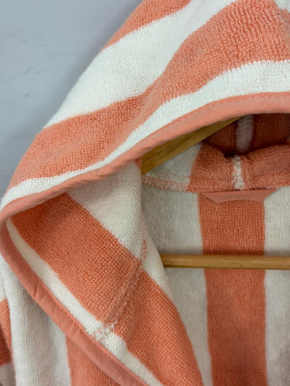 Kids Bathrobe Orange Stripe