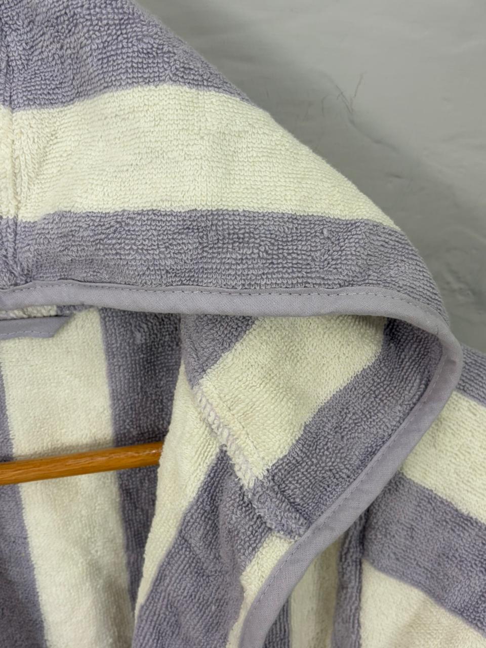 Kids Bathrobe Purple Stripe