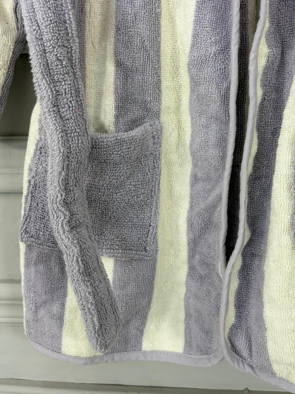 Kids Bathrobe Purple Stripe