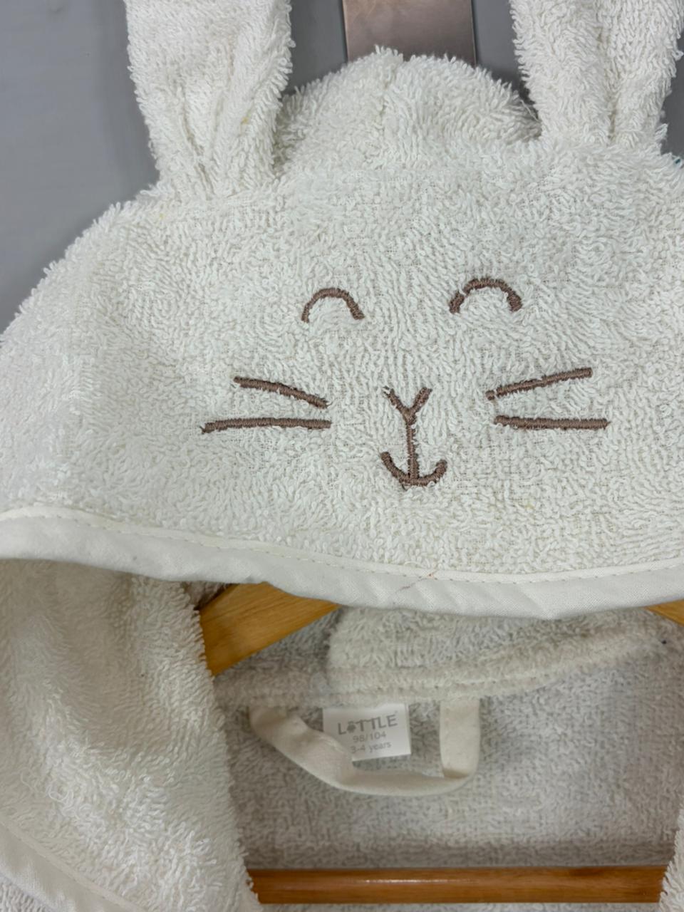 Kids Bathrobe white Rabbit Hooded