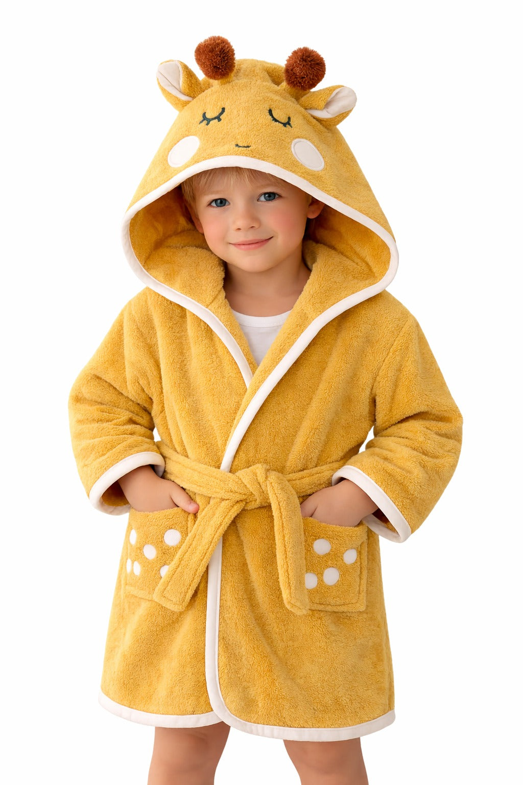 Kids Bathrobe Giraffe Hooded