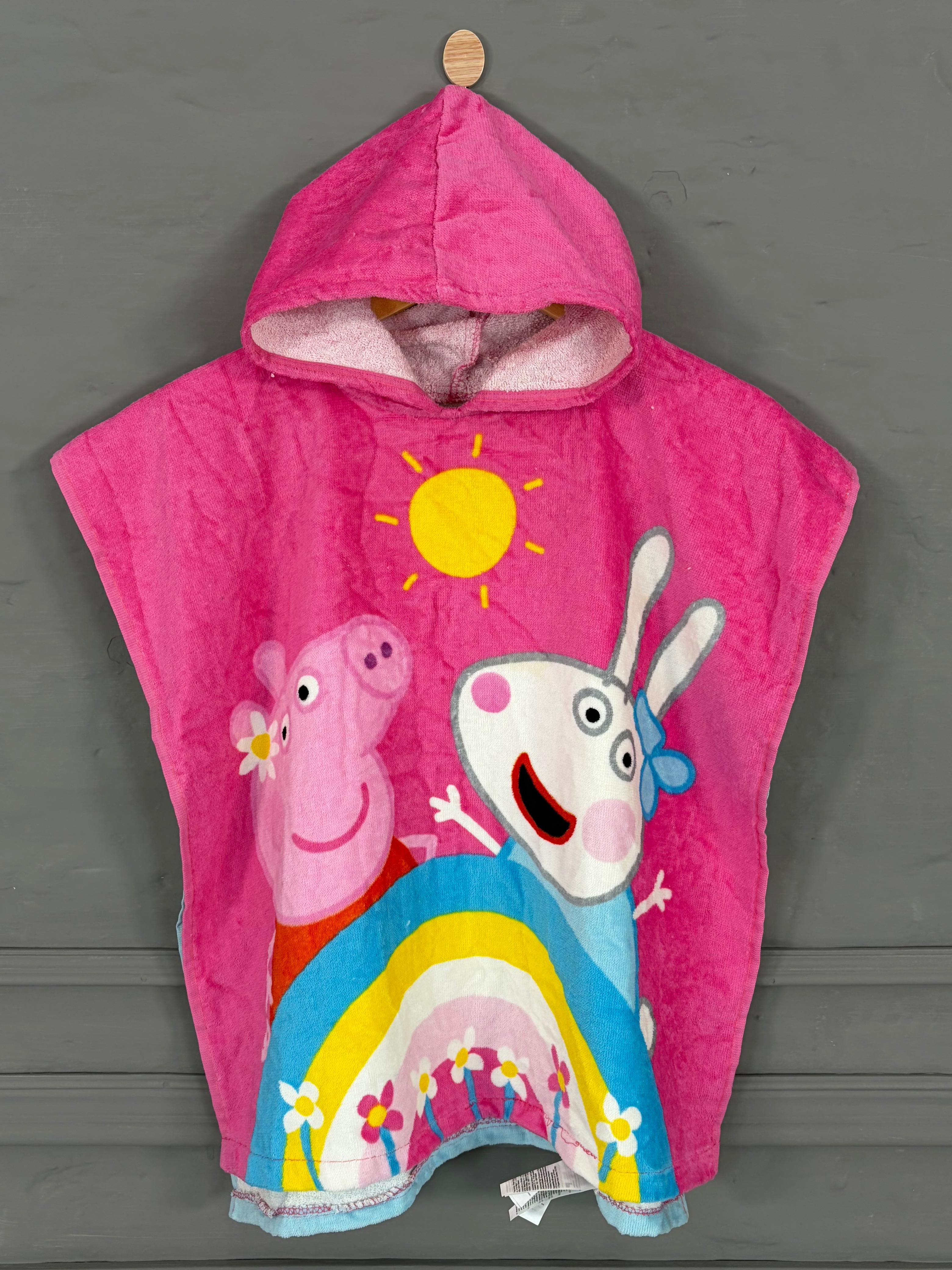 kids Hooded printed Animated Poncho