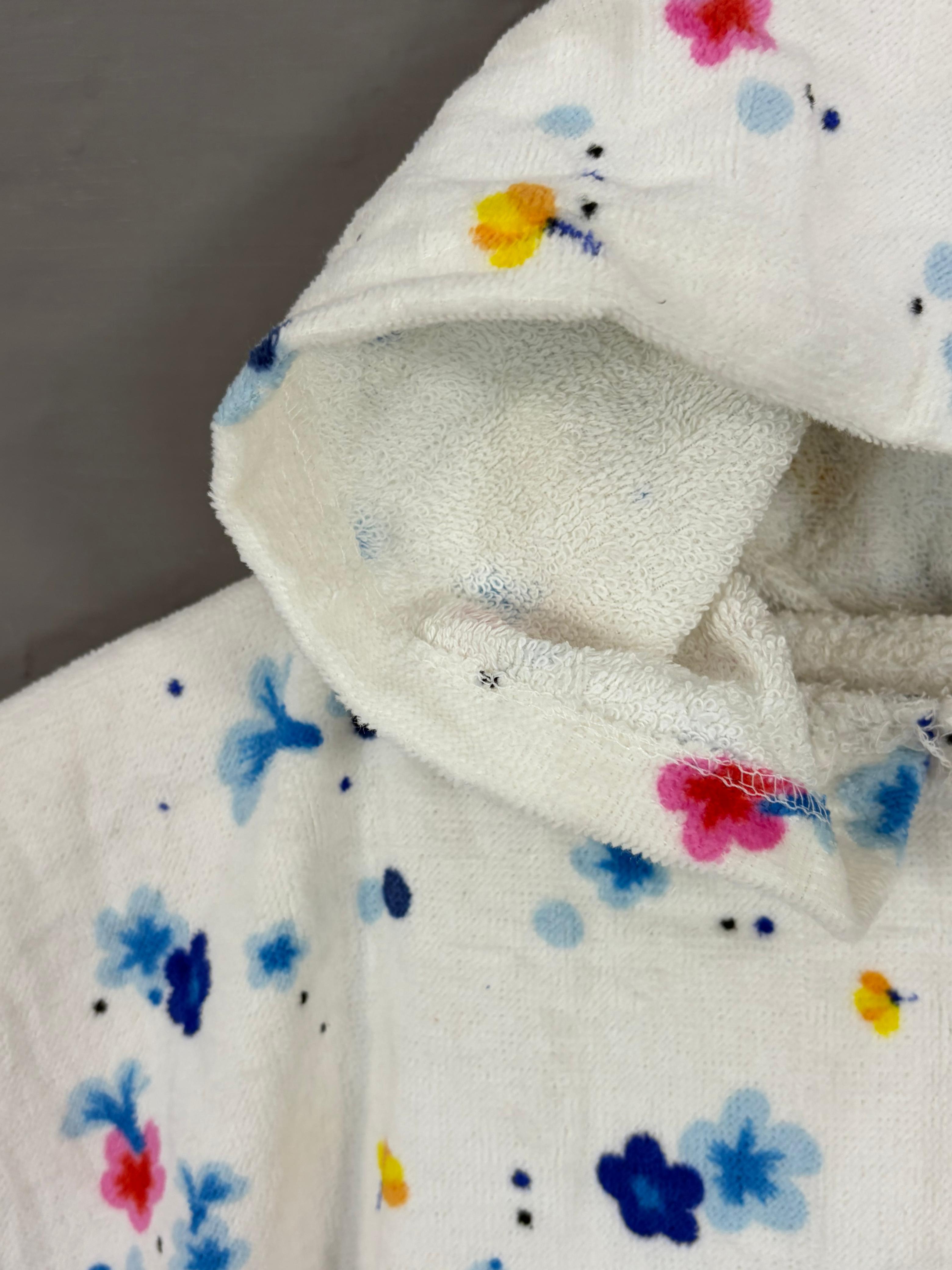 kids Hooded floral printed Poncho