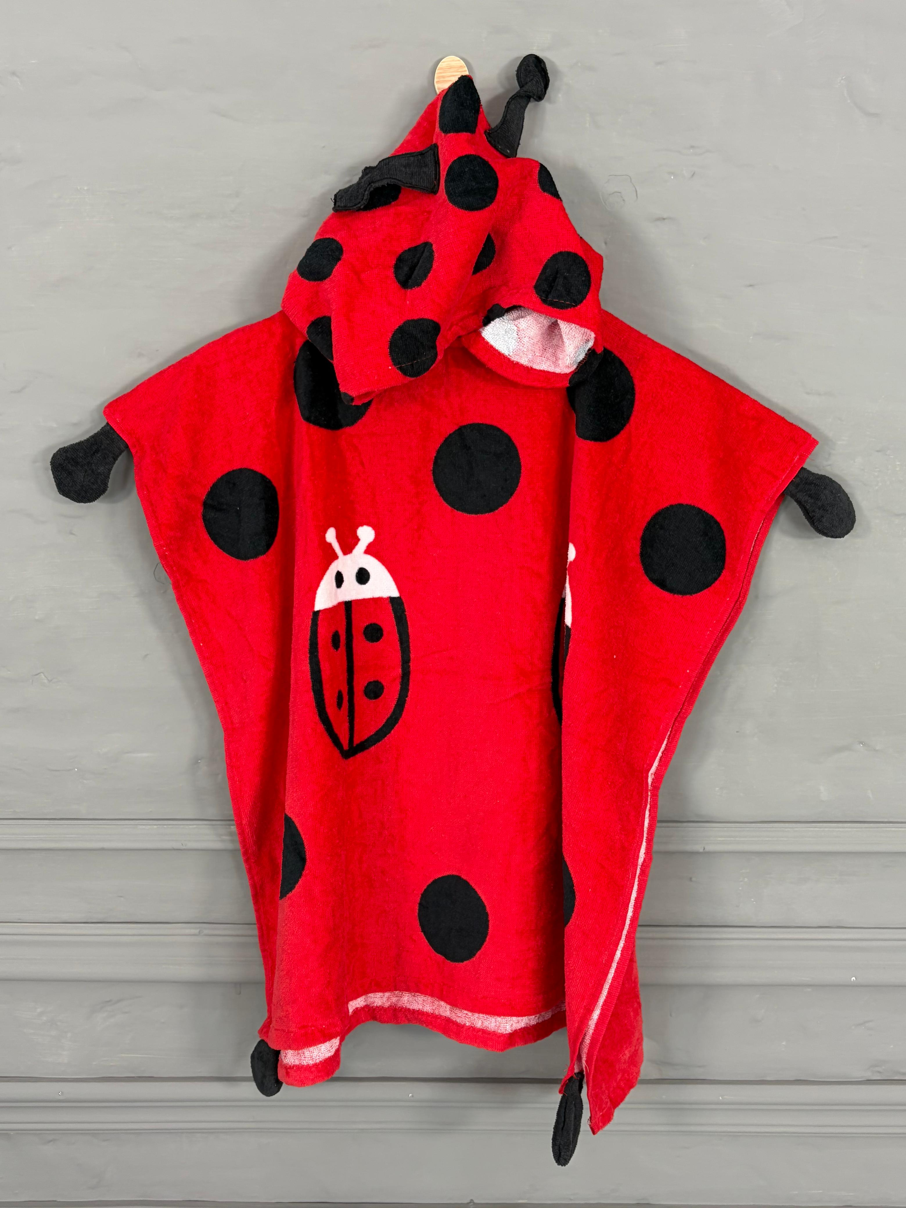 Red Ladybug Hooded Kids' Poncho