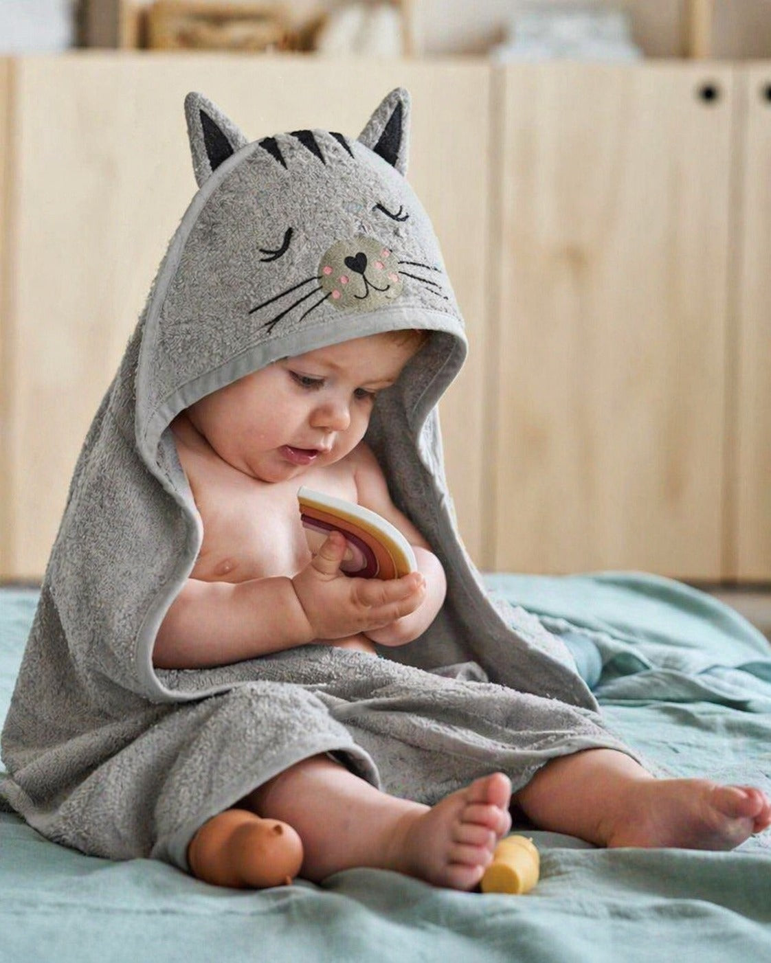 Soft Cat Hooded Baby Towel