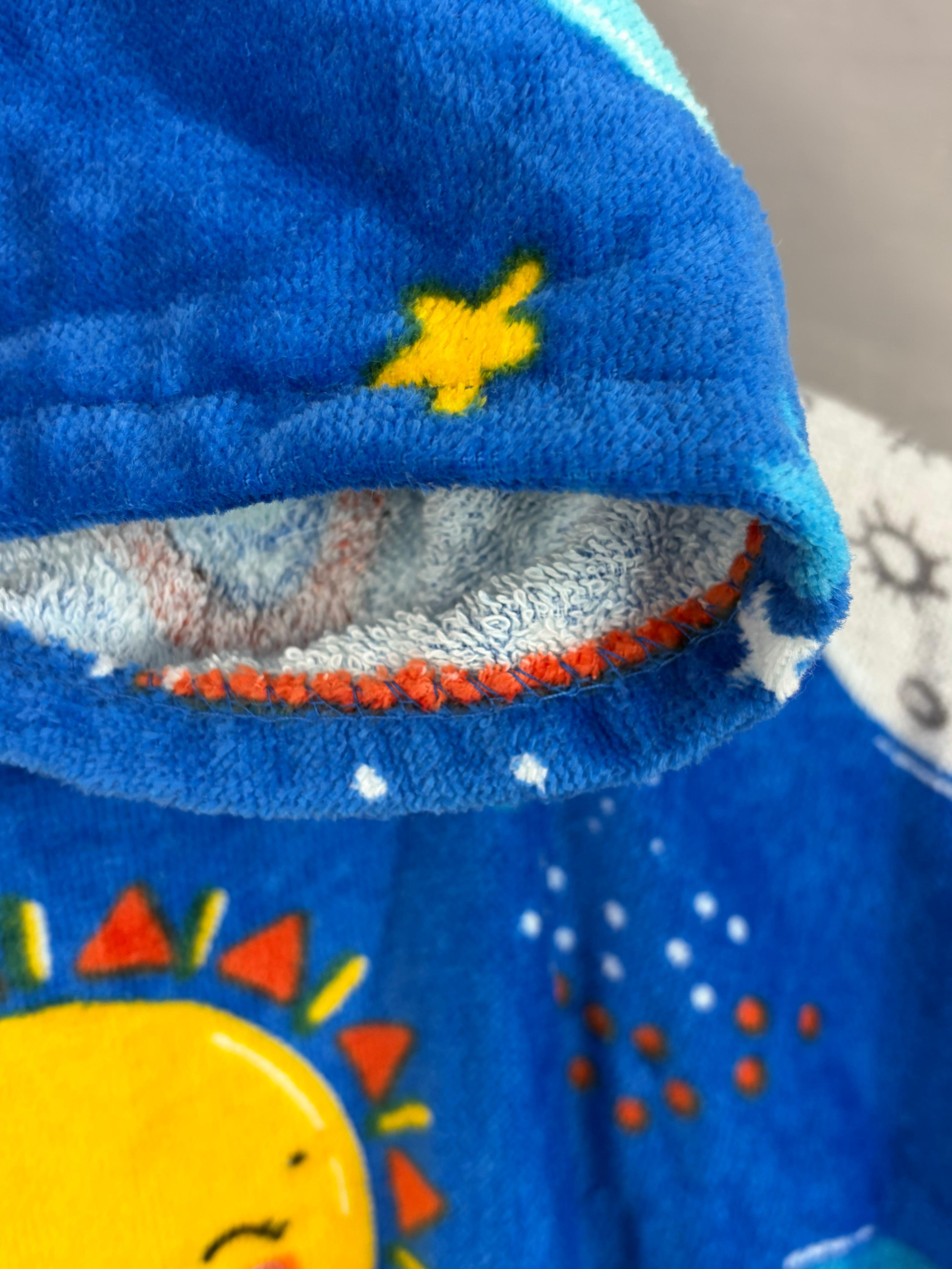 Space Print Hooded Baby Poncho