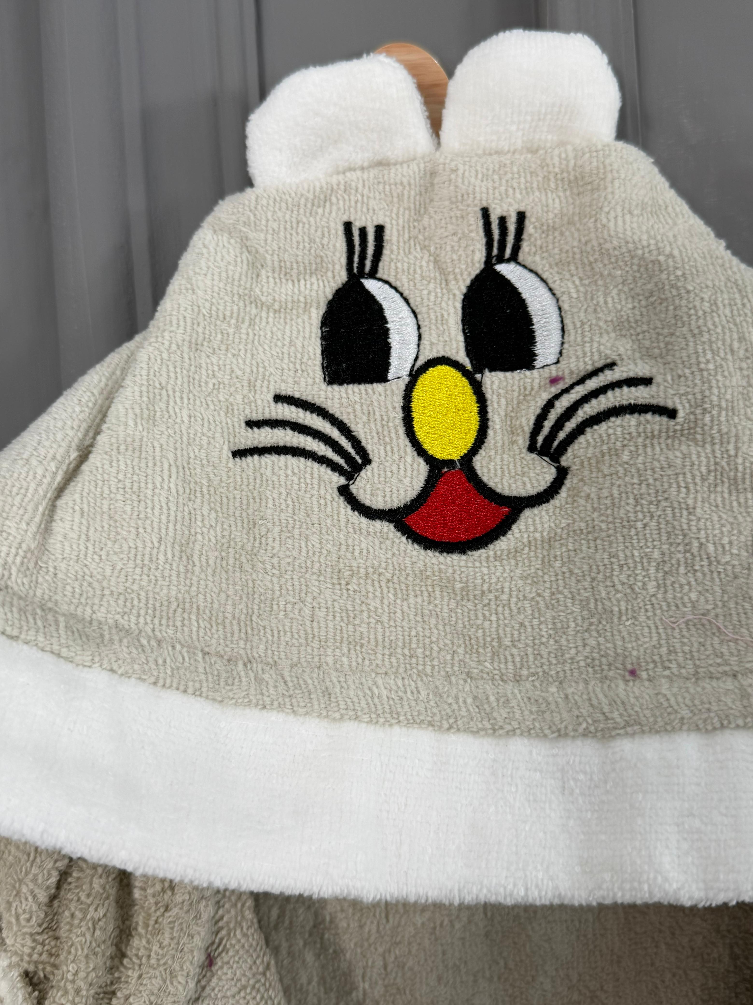 Kids Cartoon Hooded Bathrobe