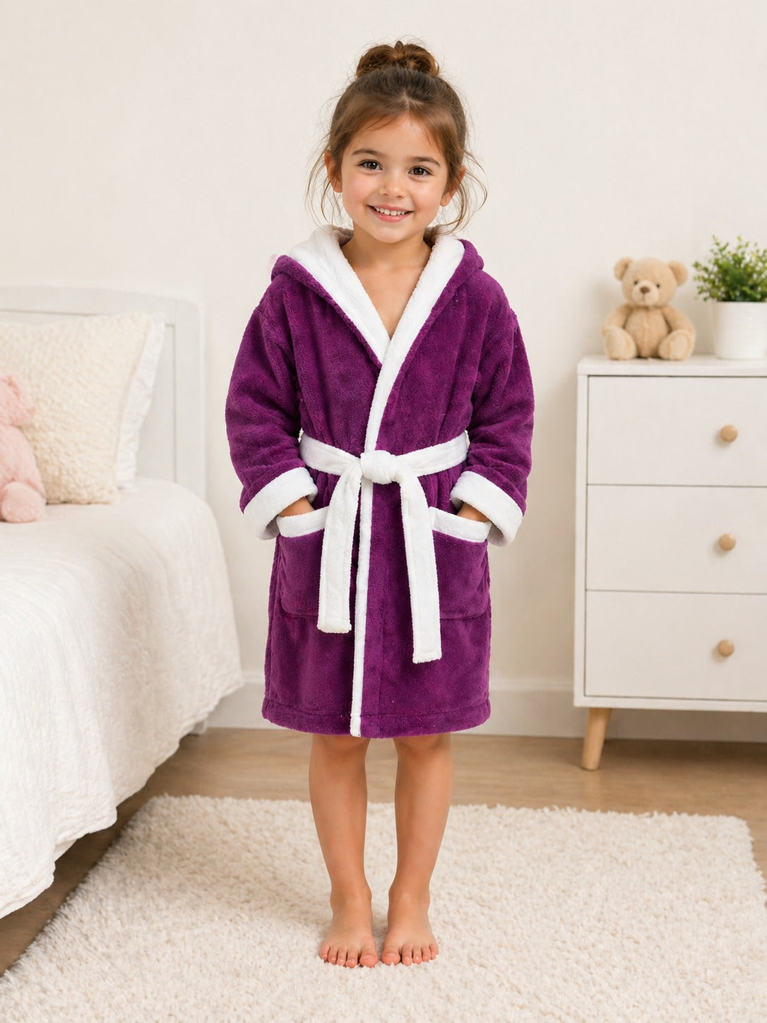 Kids Cartoon Hooded Bathrobe