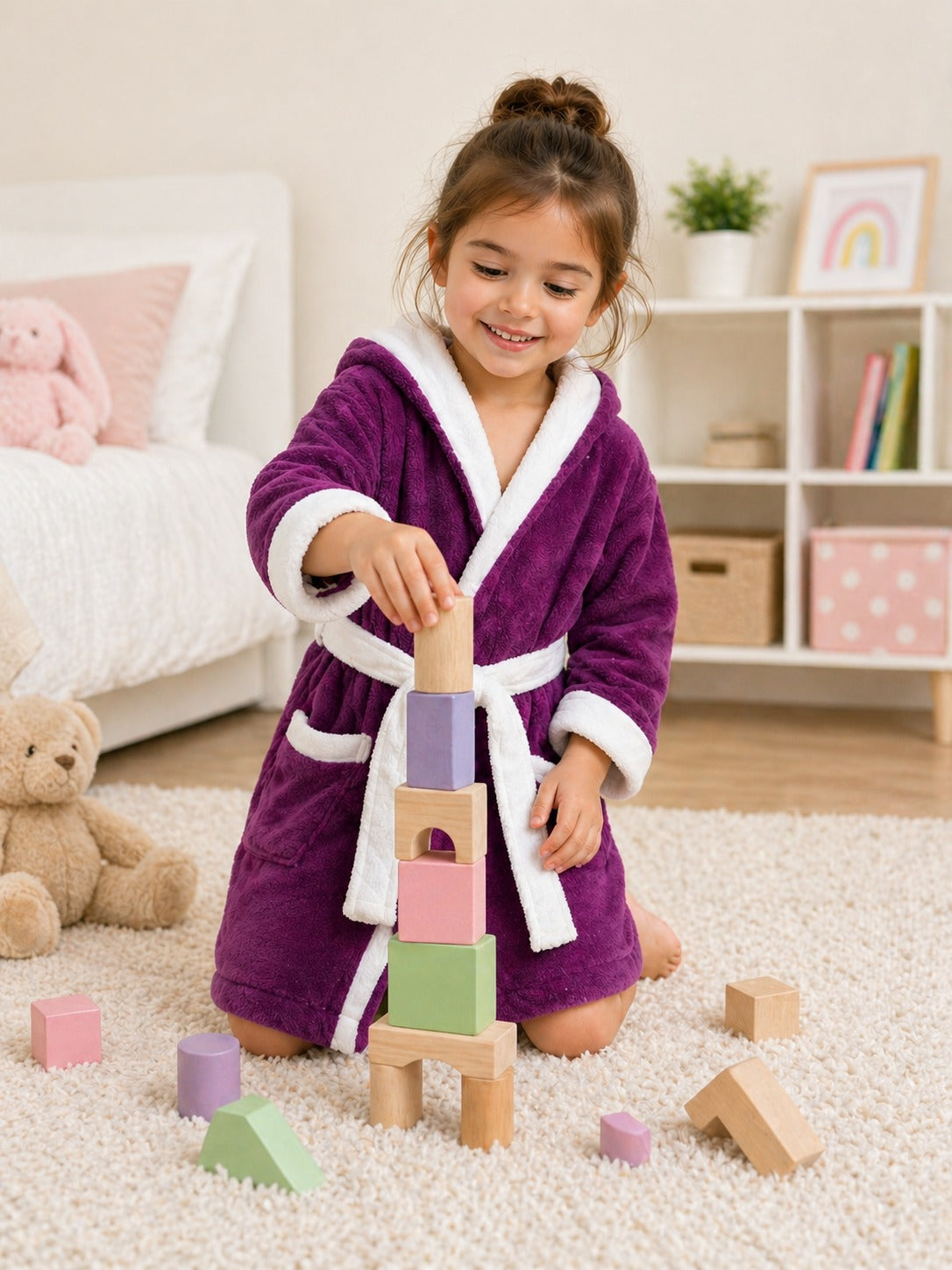 Kids Cartoon Hooded Bathrobe