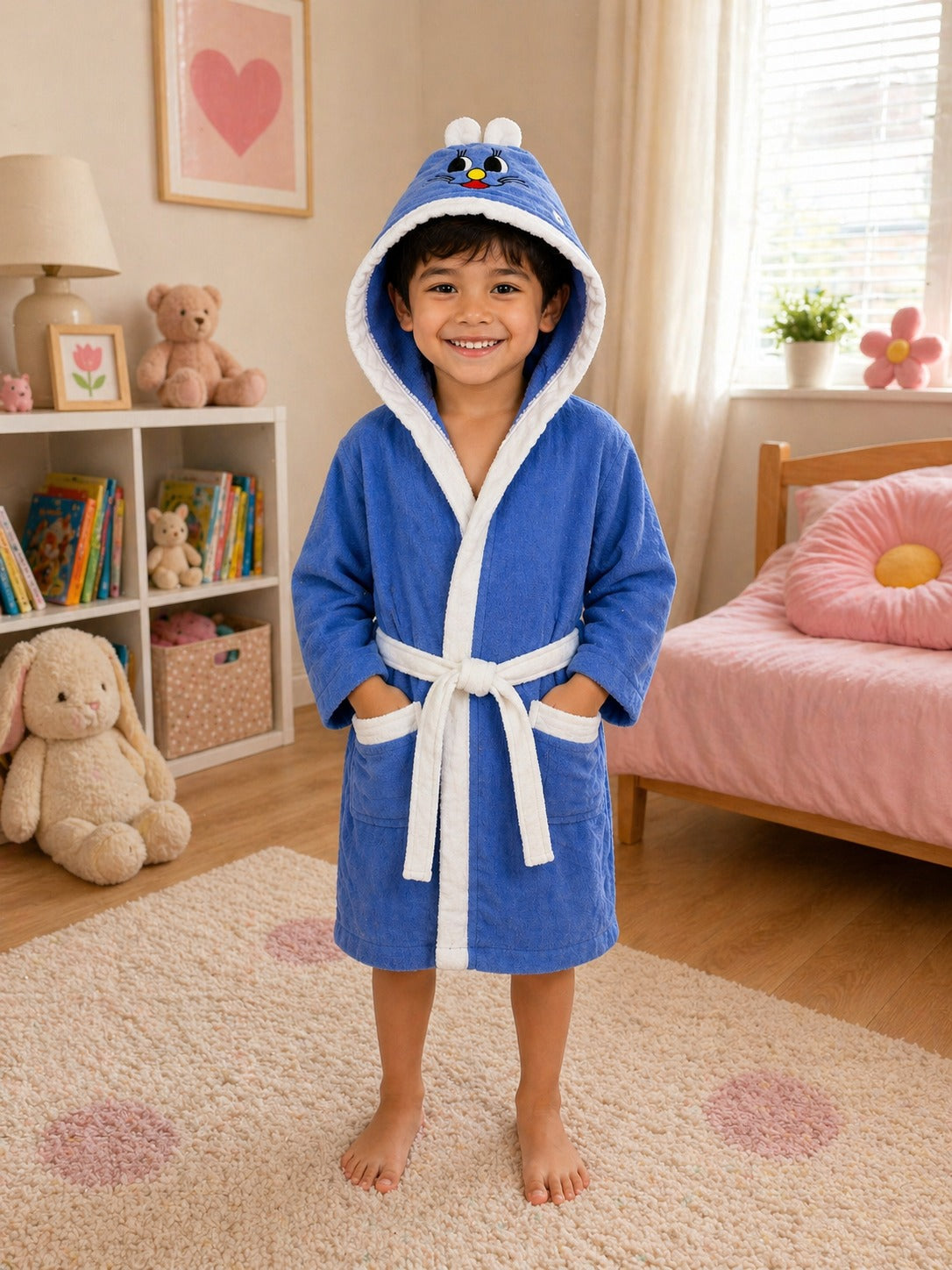 Kids Cartoon Hooded Bathrobe
