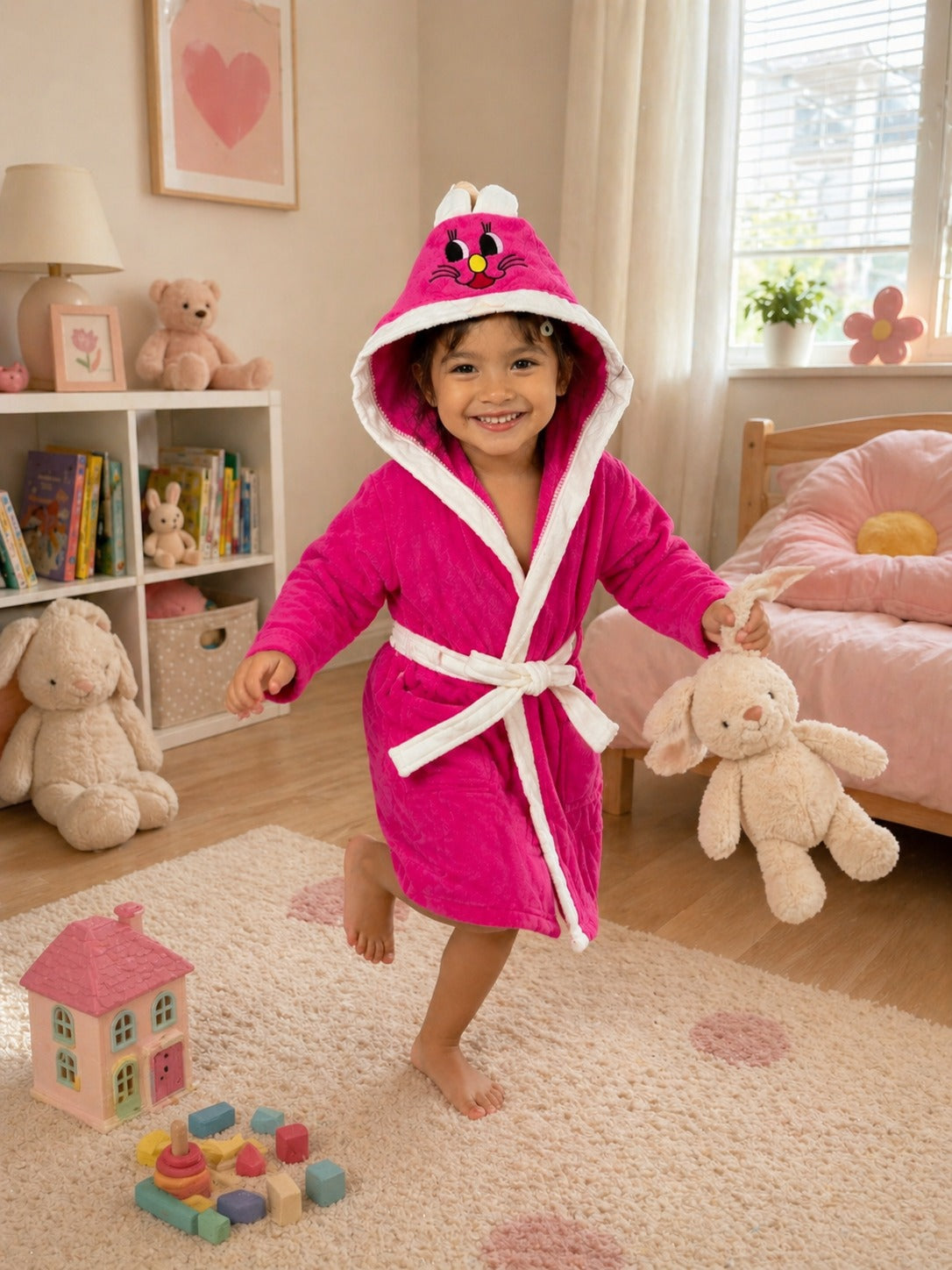 Kids Cartoon Hooded Bathrobe
