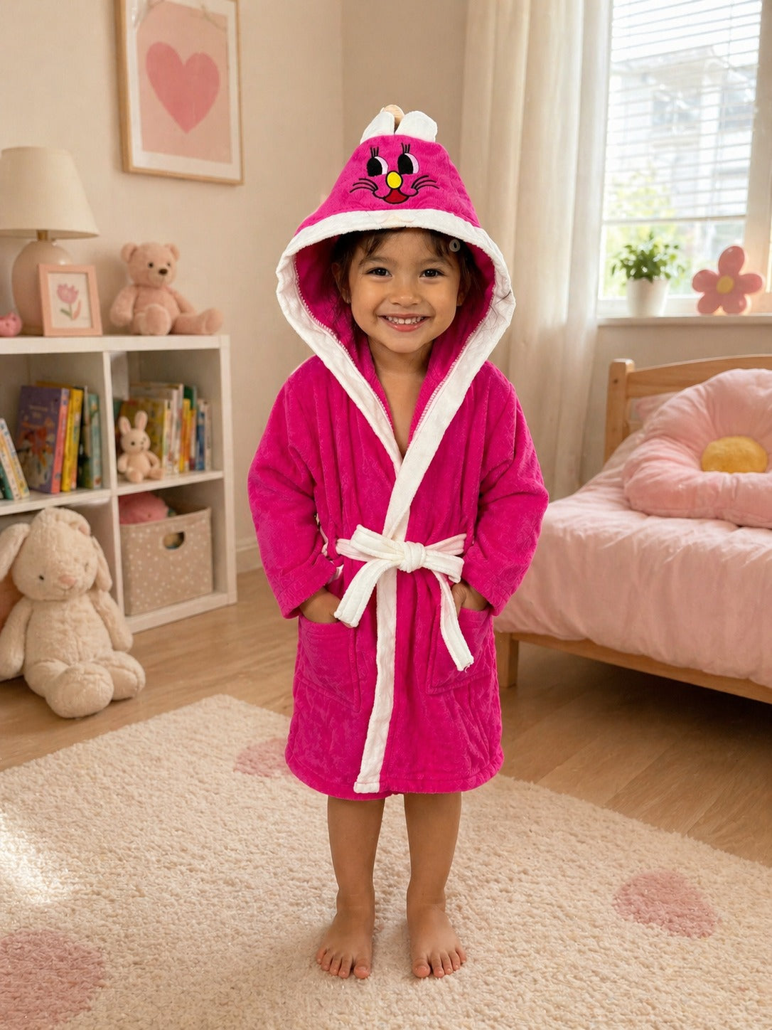 Kids Cartoon Hooded Bathrobe