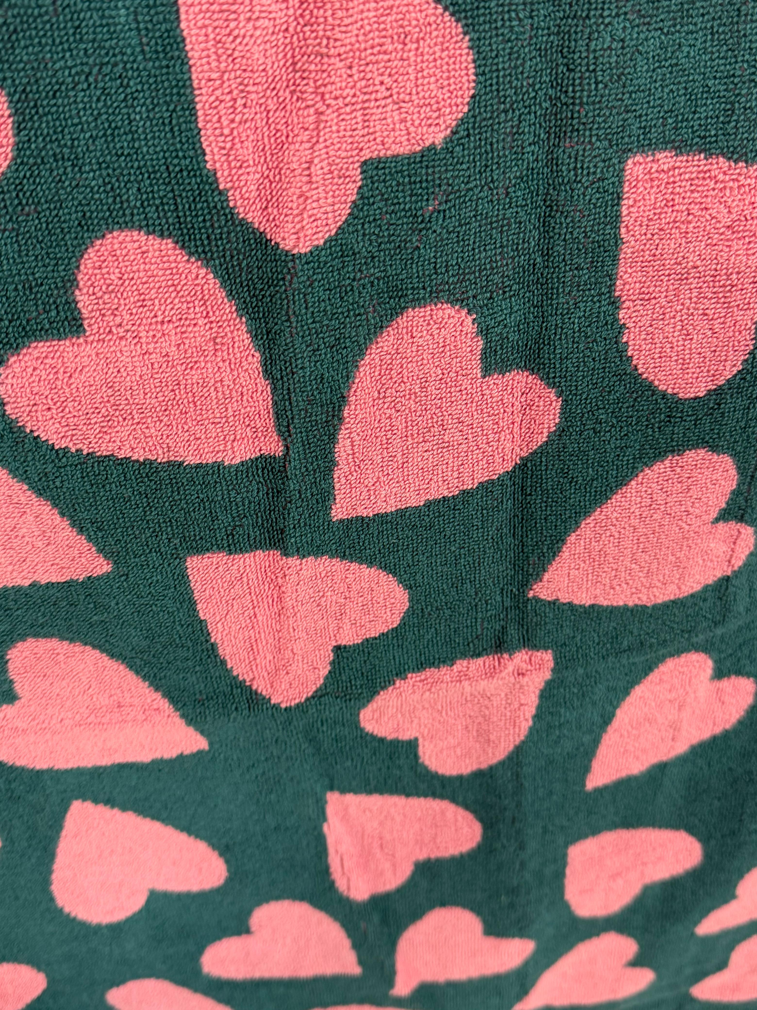 Pink Hearts Premium Cotton Bath Towel