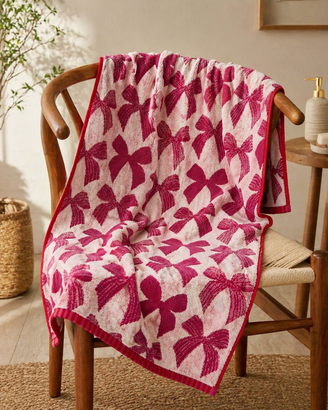 Elegant Bow Pattern Bath Cotton Towel - Toliya.co