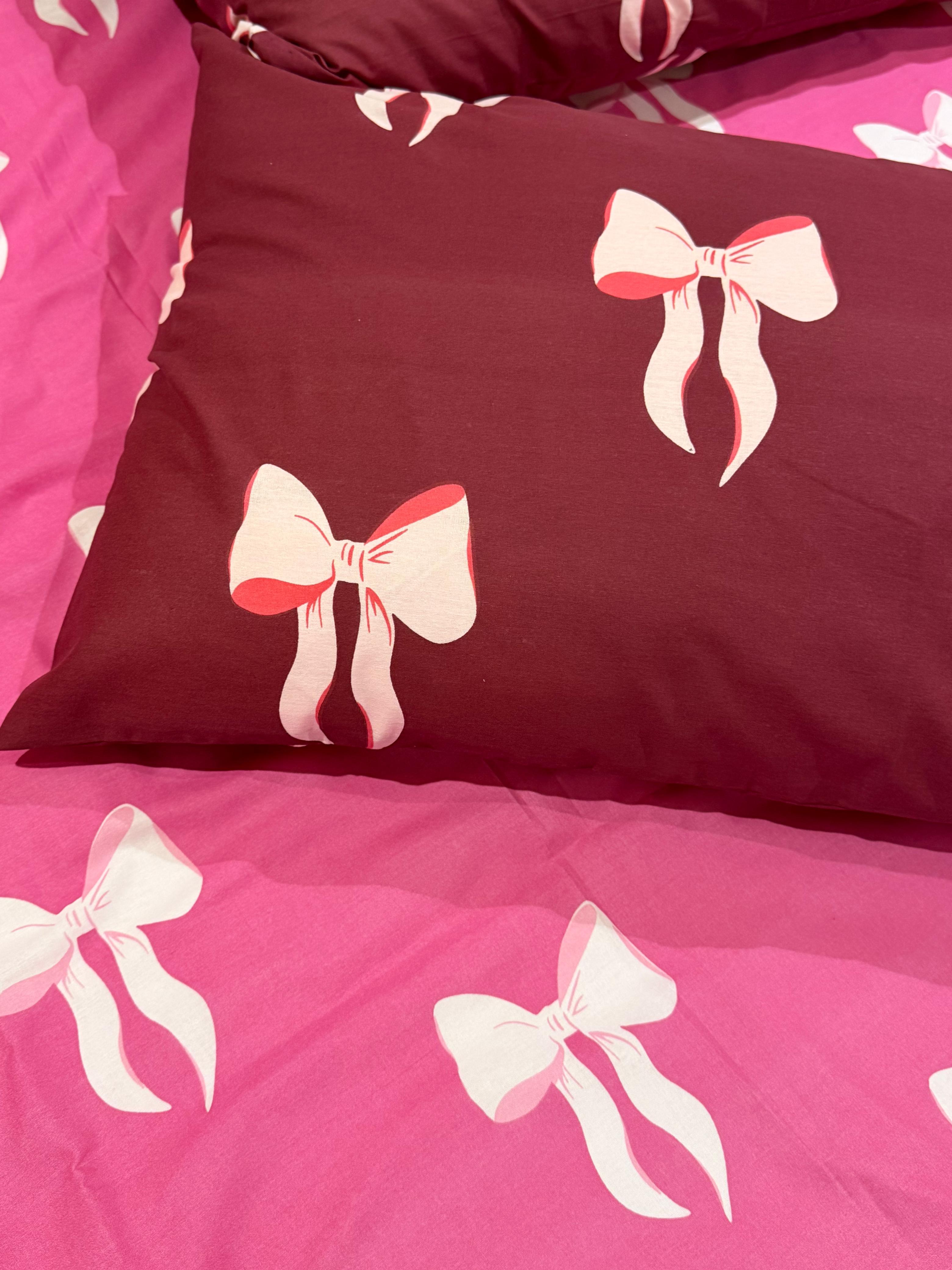 Elegant Bow Print Bedsheet Set