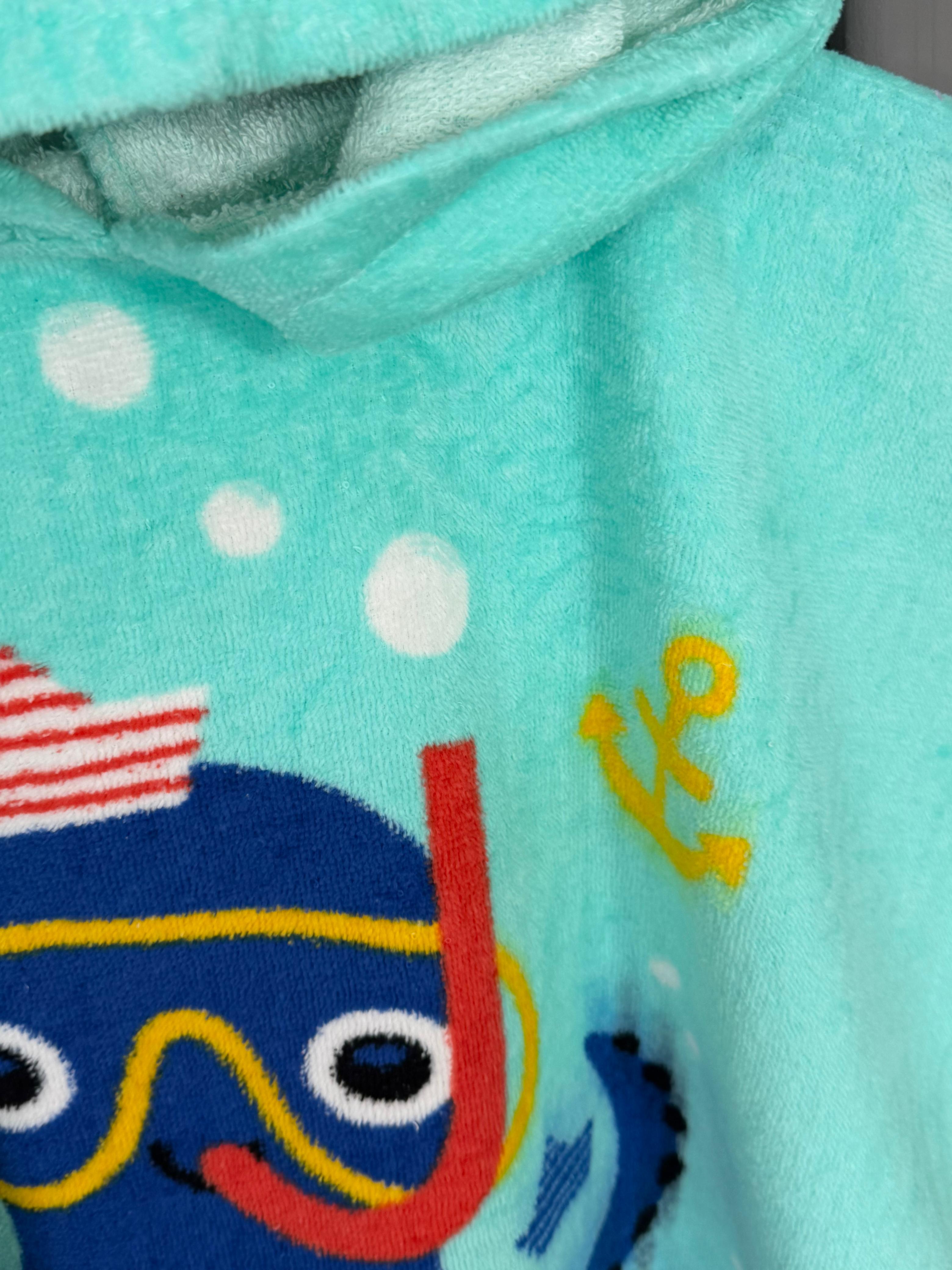 Cute Octopus Hooded Kids Poncho
