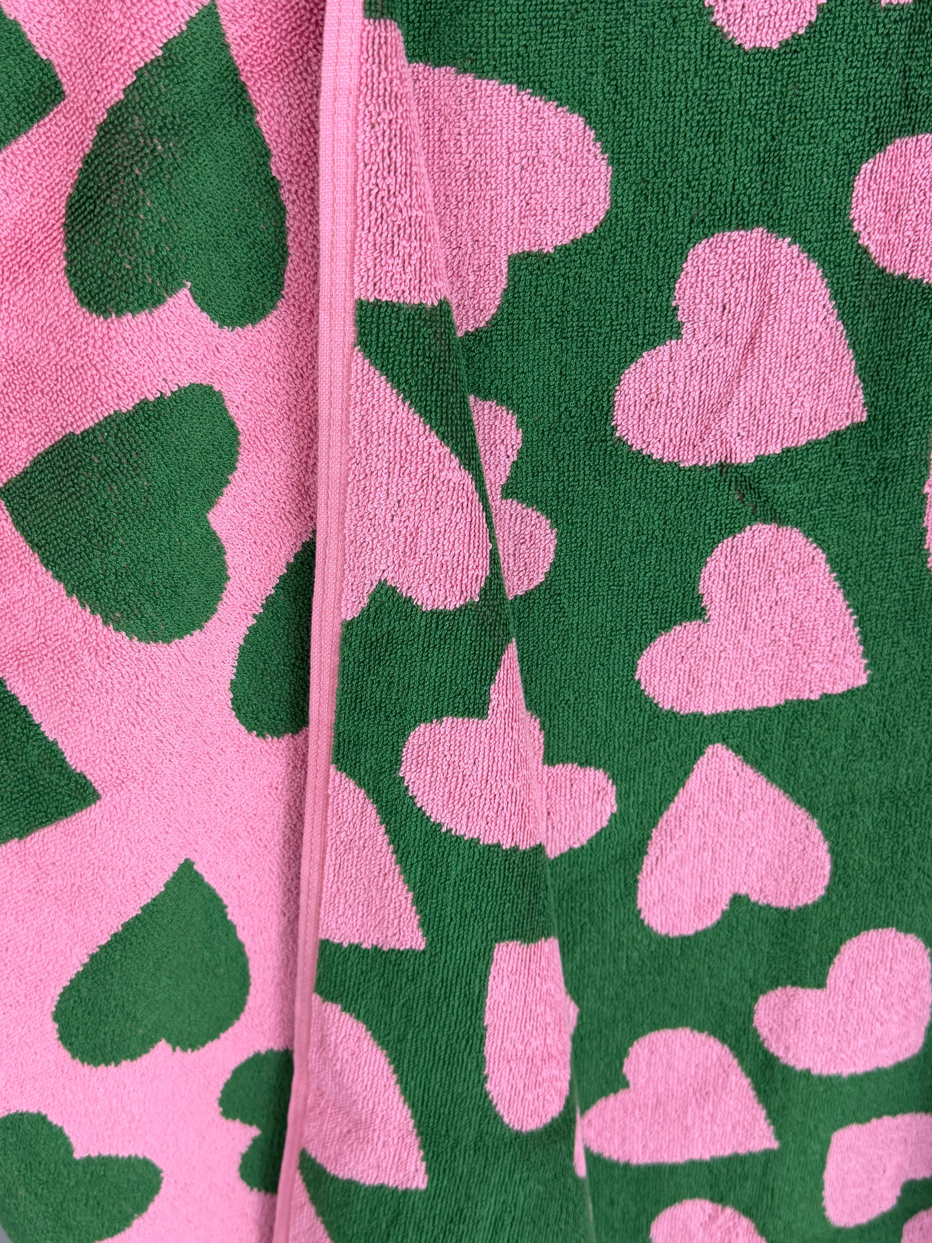 Pink Hearts Premium Cotton Bath Towel