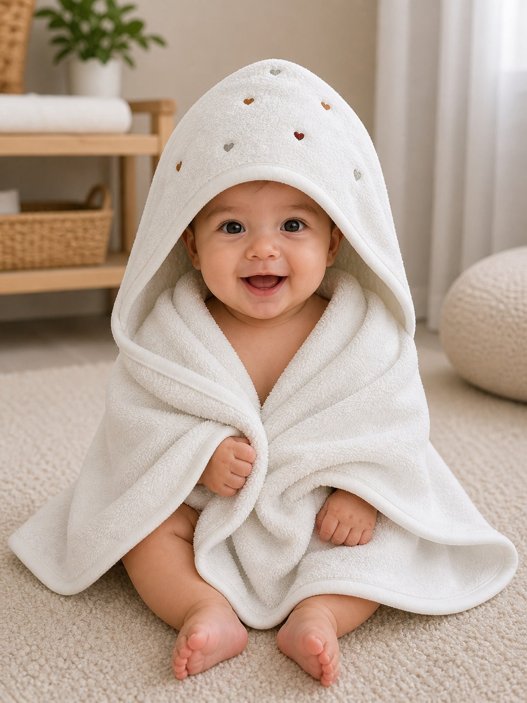 Minimal Dot Print Baby Towel