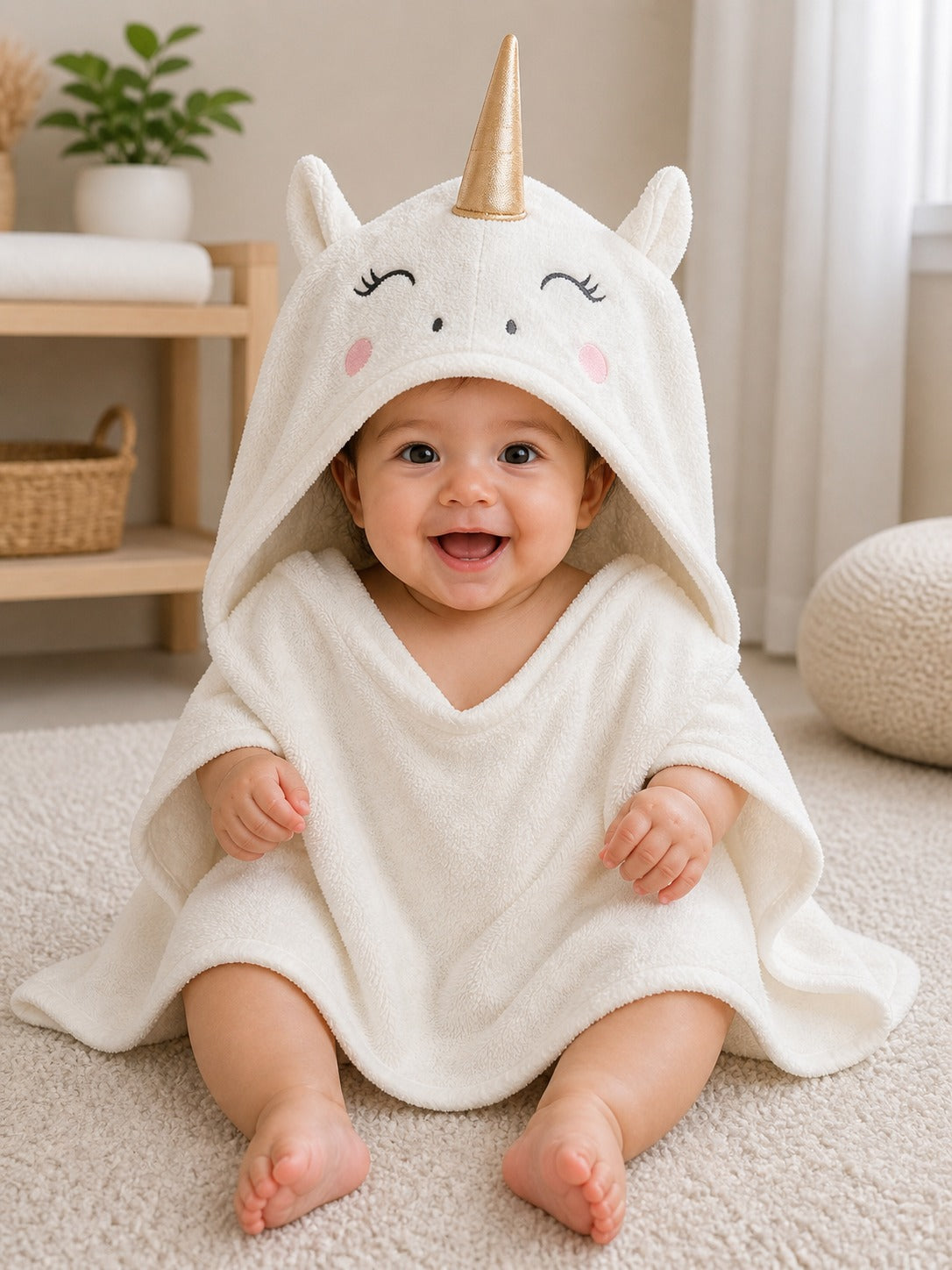 Cute Unicorn Baby Hooded Towel