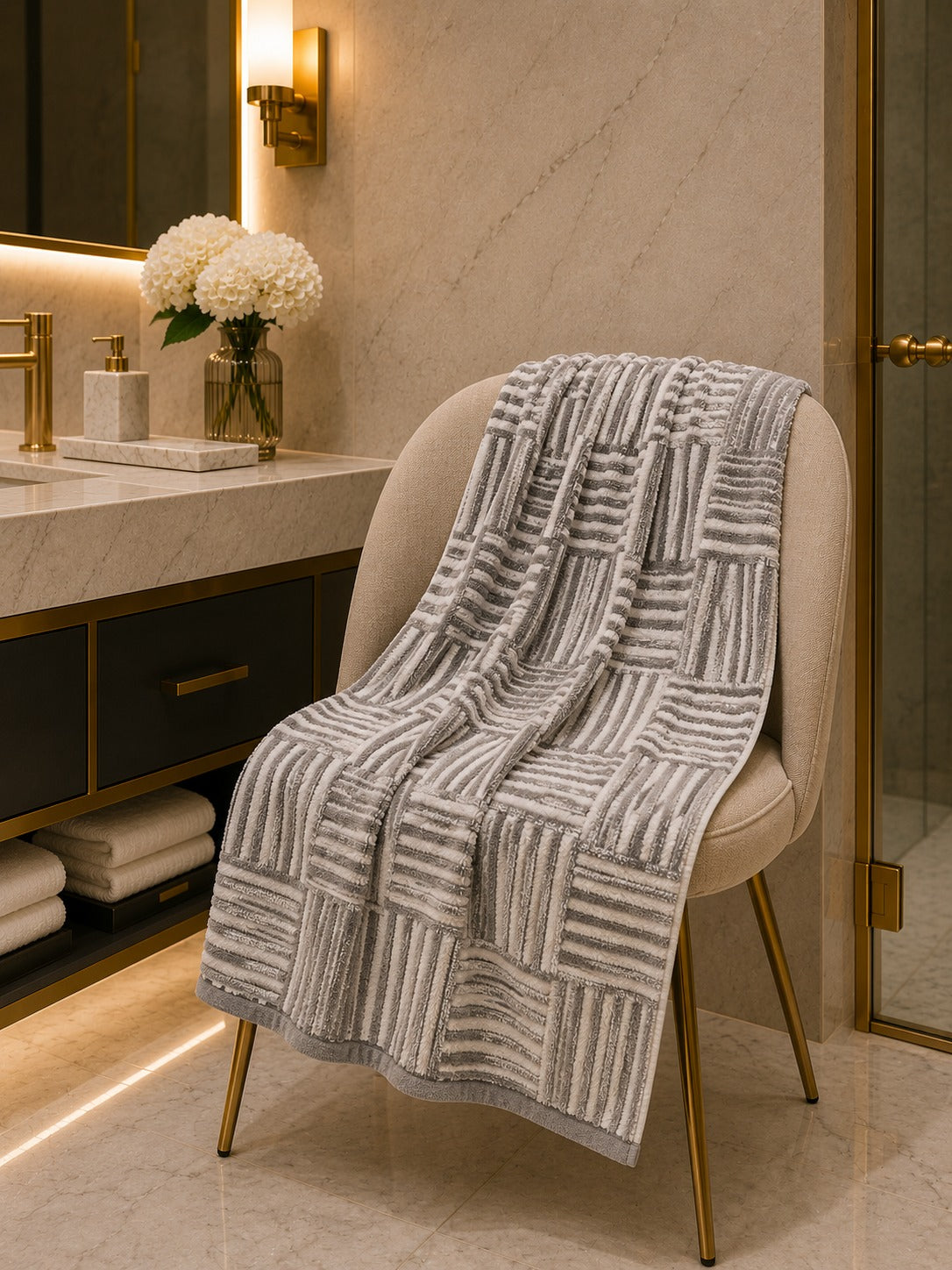 Cotton Geometric Stripe Towel