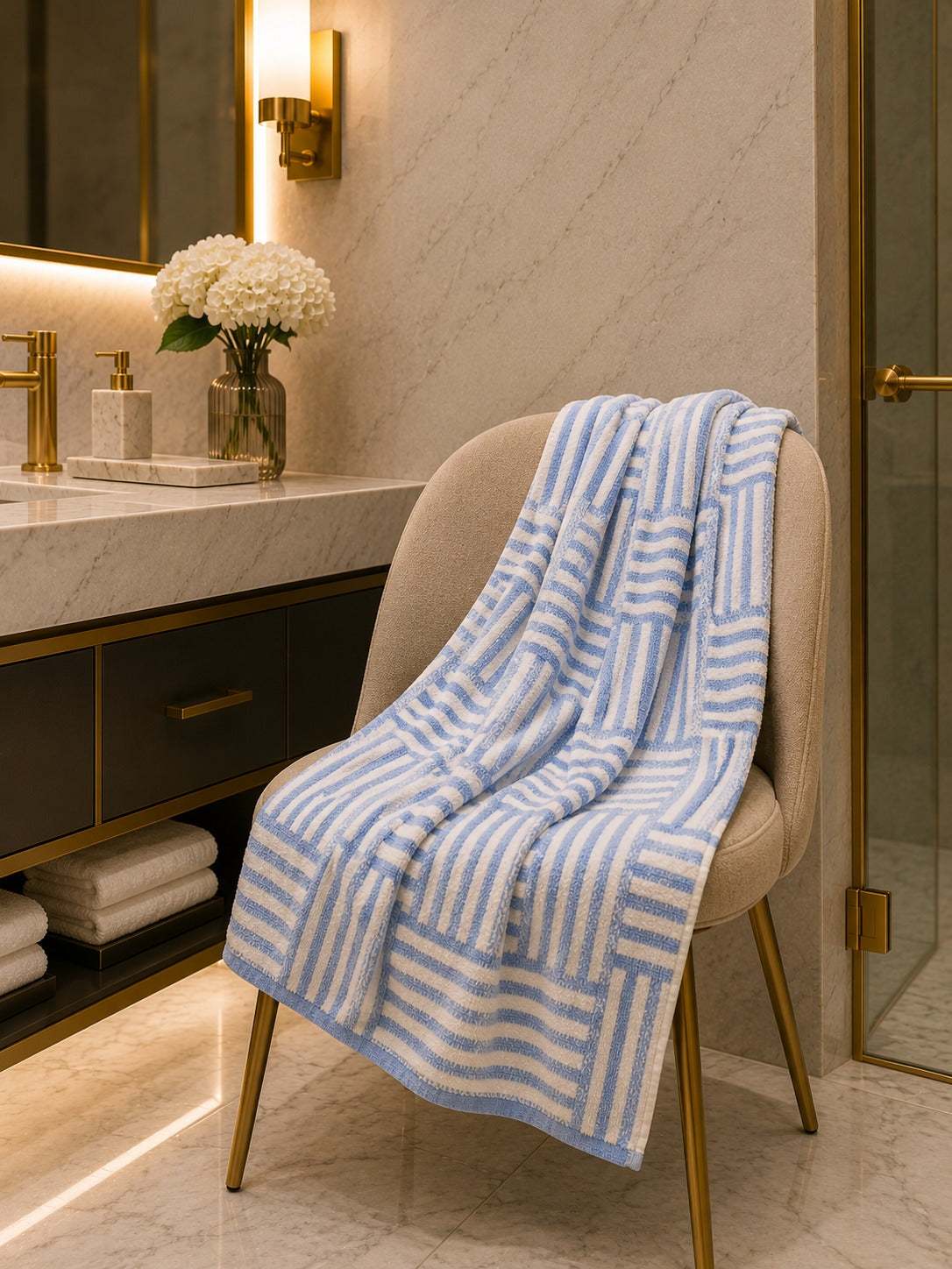 Cotton Geometric Stripe Towel