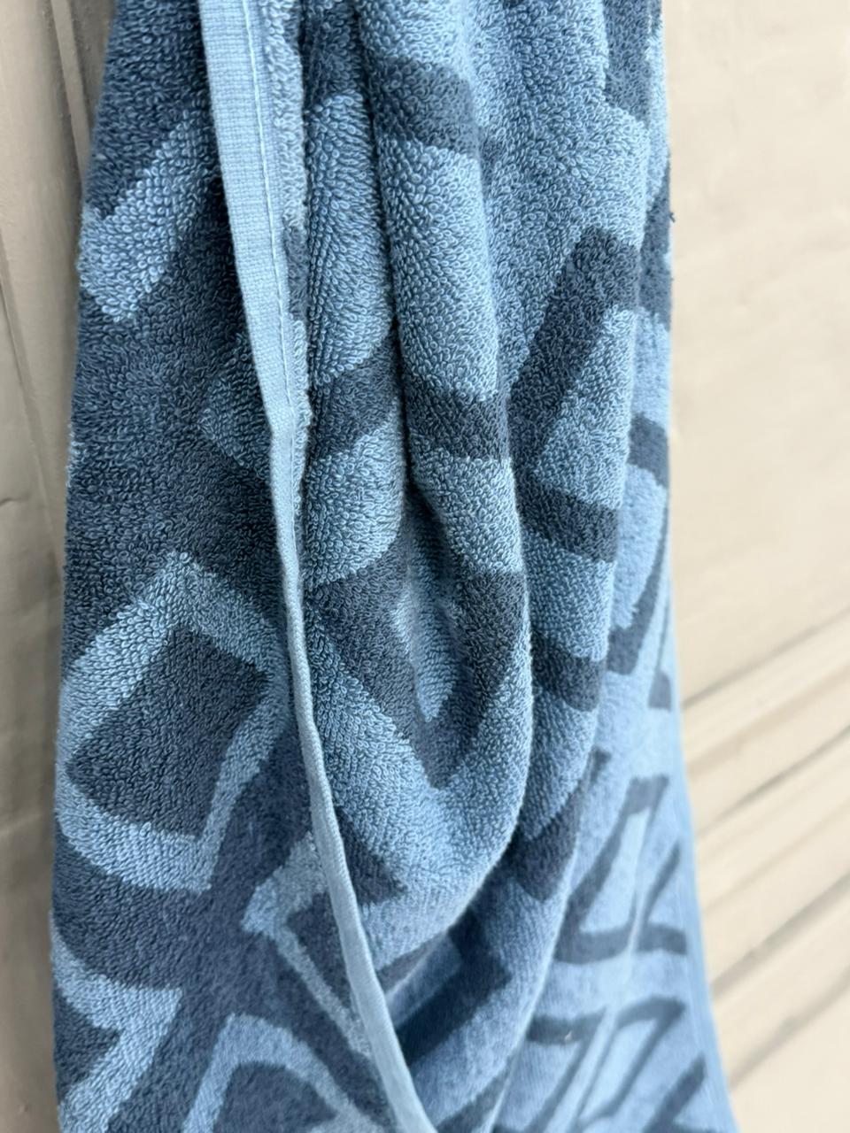 Luxury Blue Geometric Hand Towel