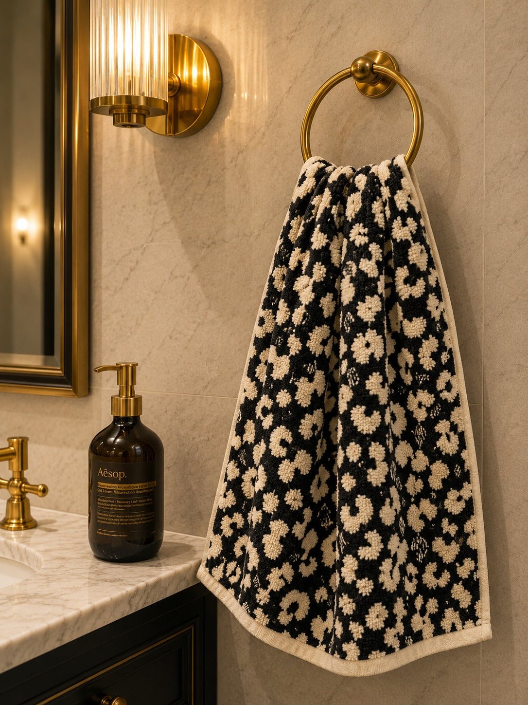 Leopard Print Cotton Hand Towel
