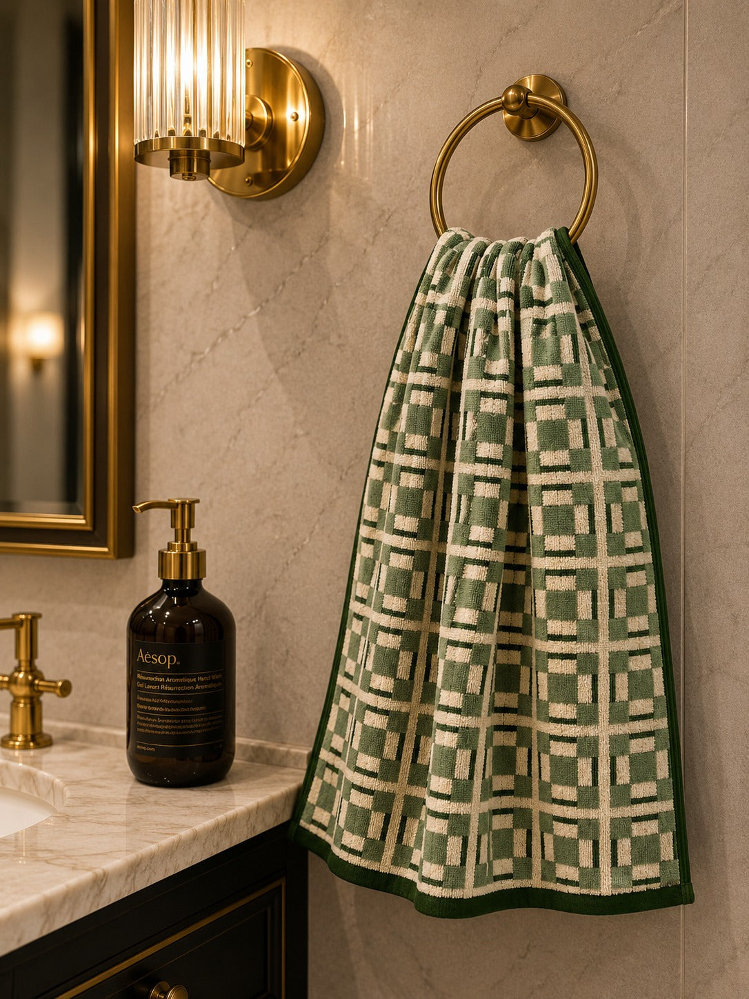 Premium Checkered Cotton Hand Towel
