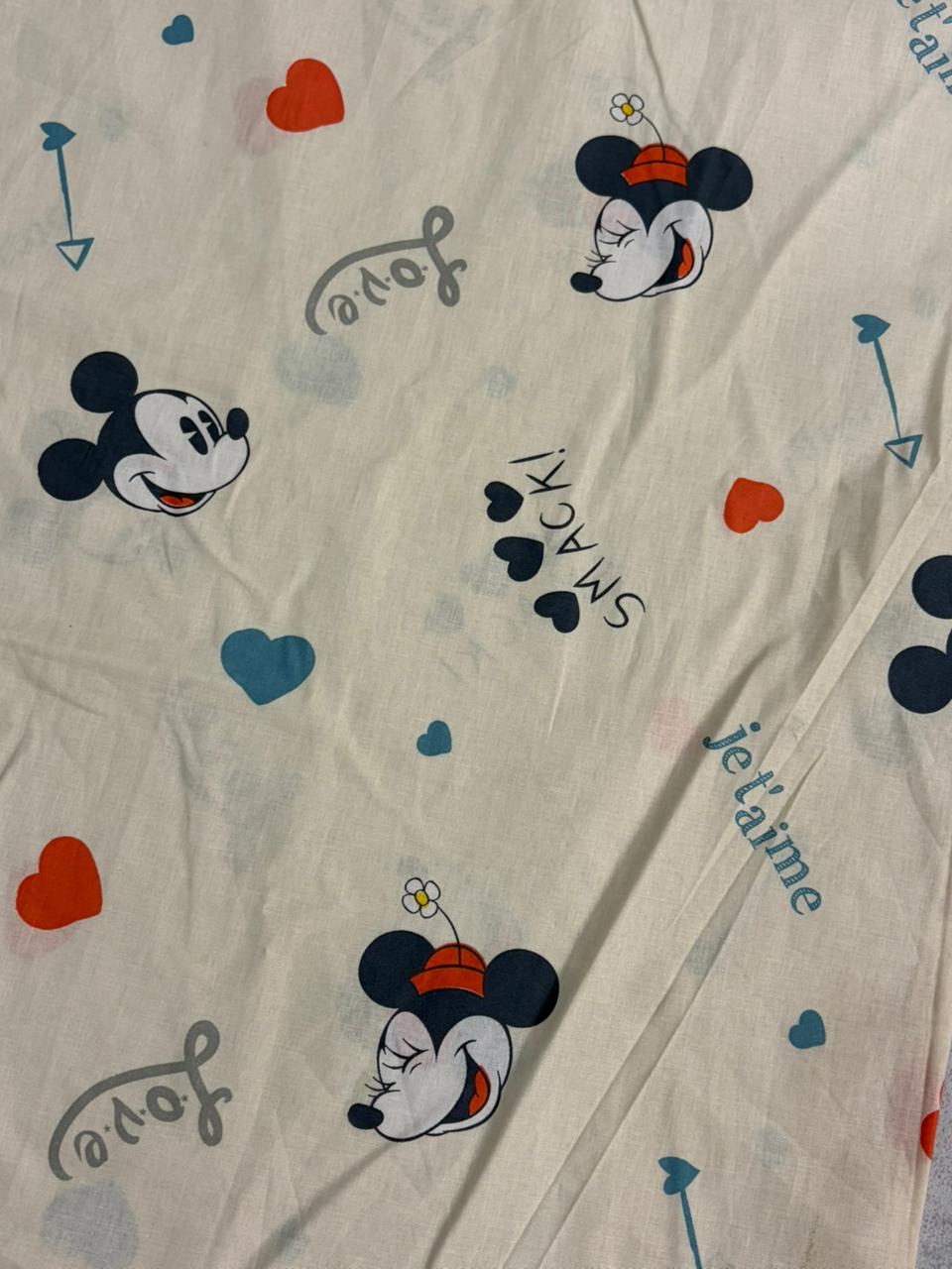Kids Mickey Print Single Bedsheet with Pillow cover