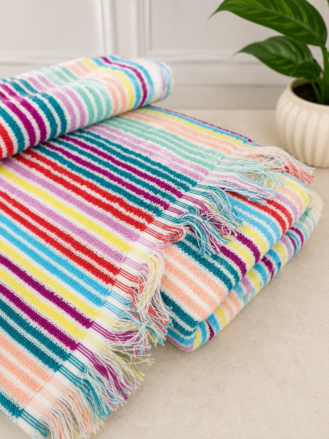 Rainbow Cotton Towel ( Pack of 2 )