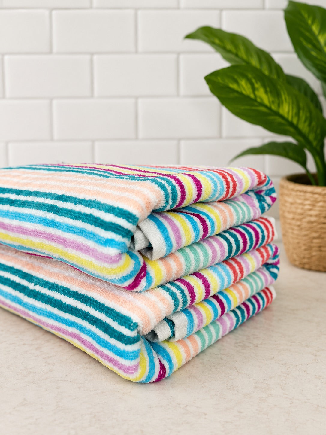 Rainbow Cotton Towel ( Pack of 2 )