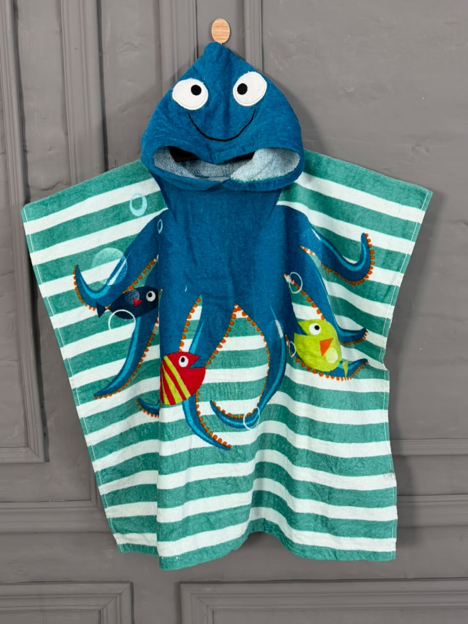 Cute Octopus Hooded Kids Poncho