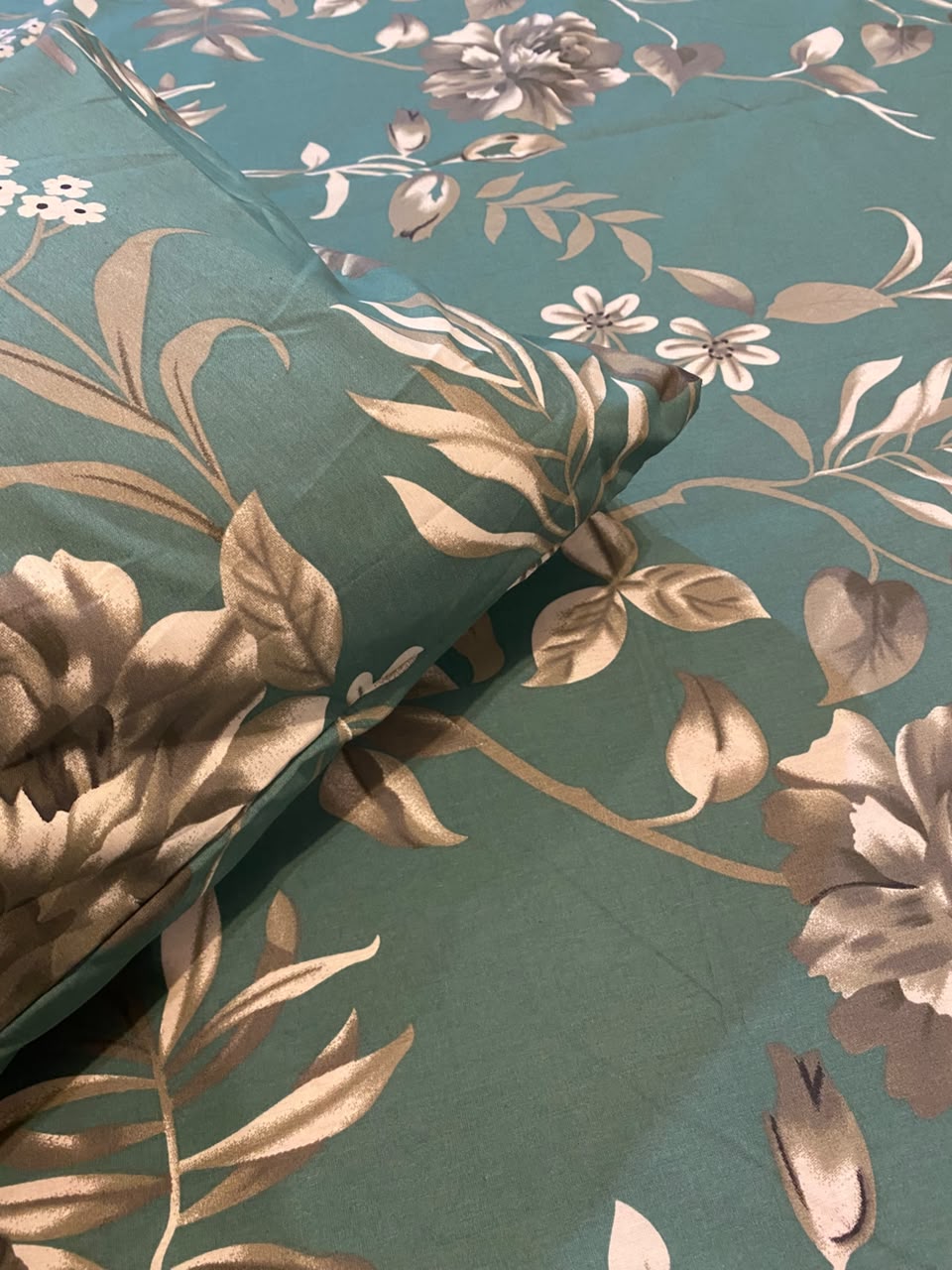 Teal Blossom Floral Bedsheet