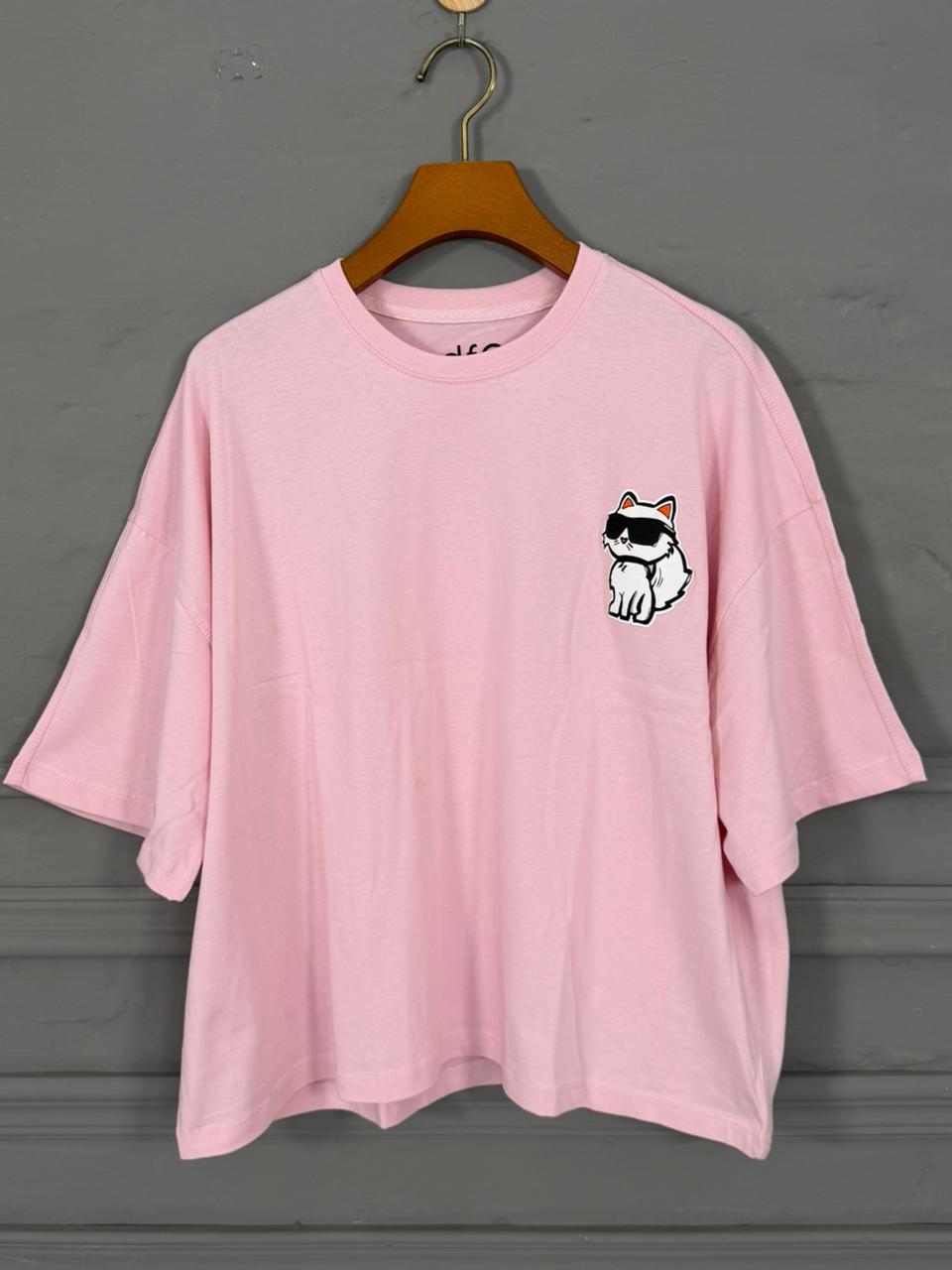 Pink Paws Drop Shoulder - Toliya.co