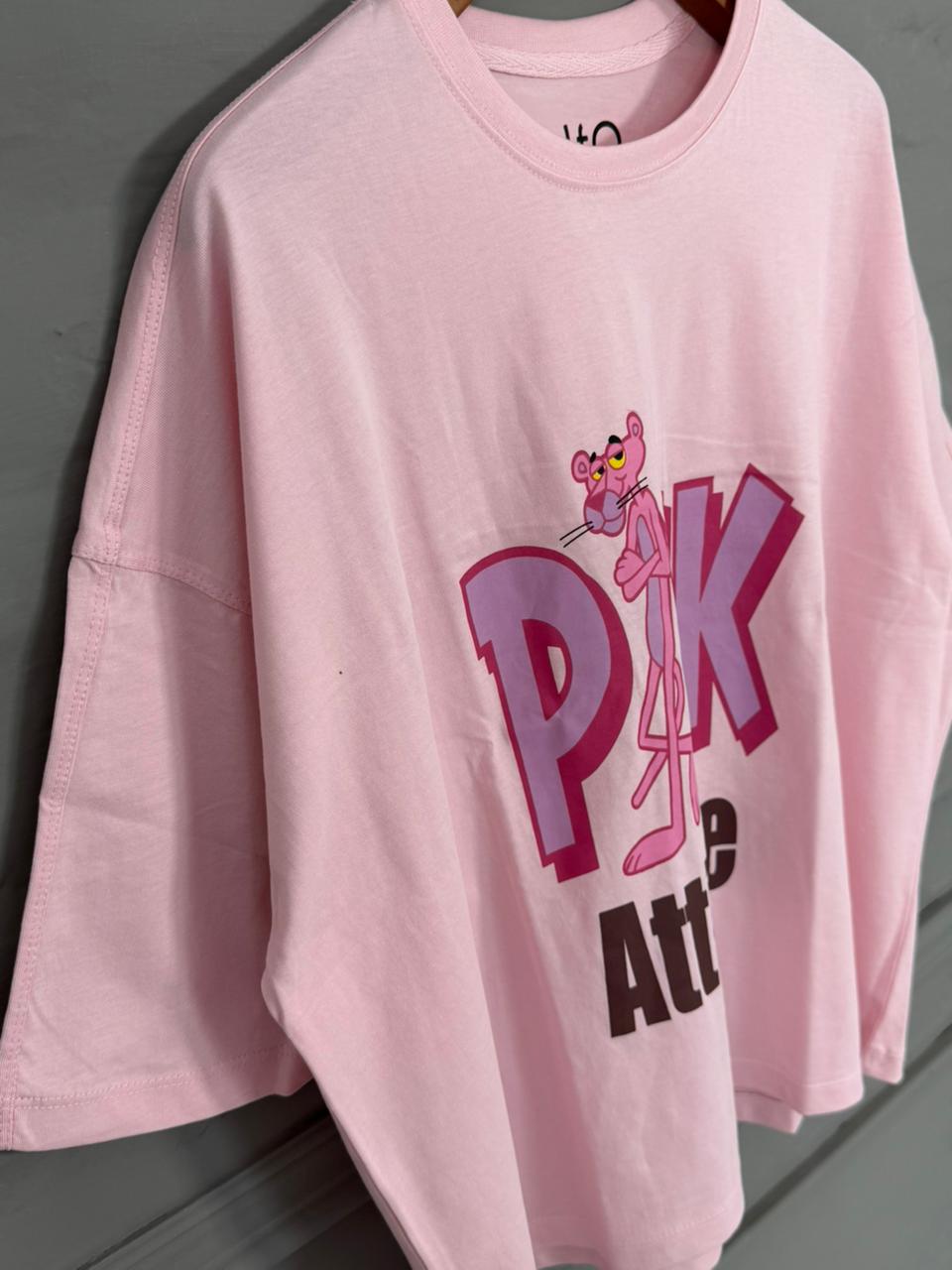 Pink Attitude Drop Shoulder - Toliya.co