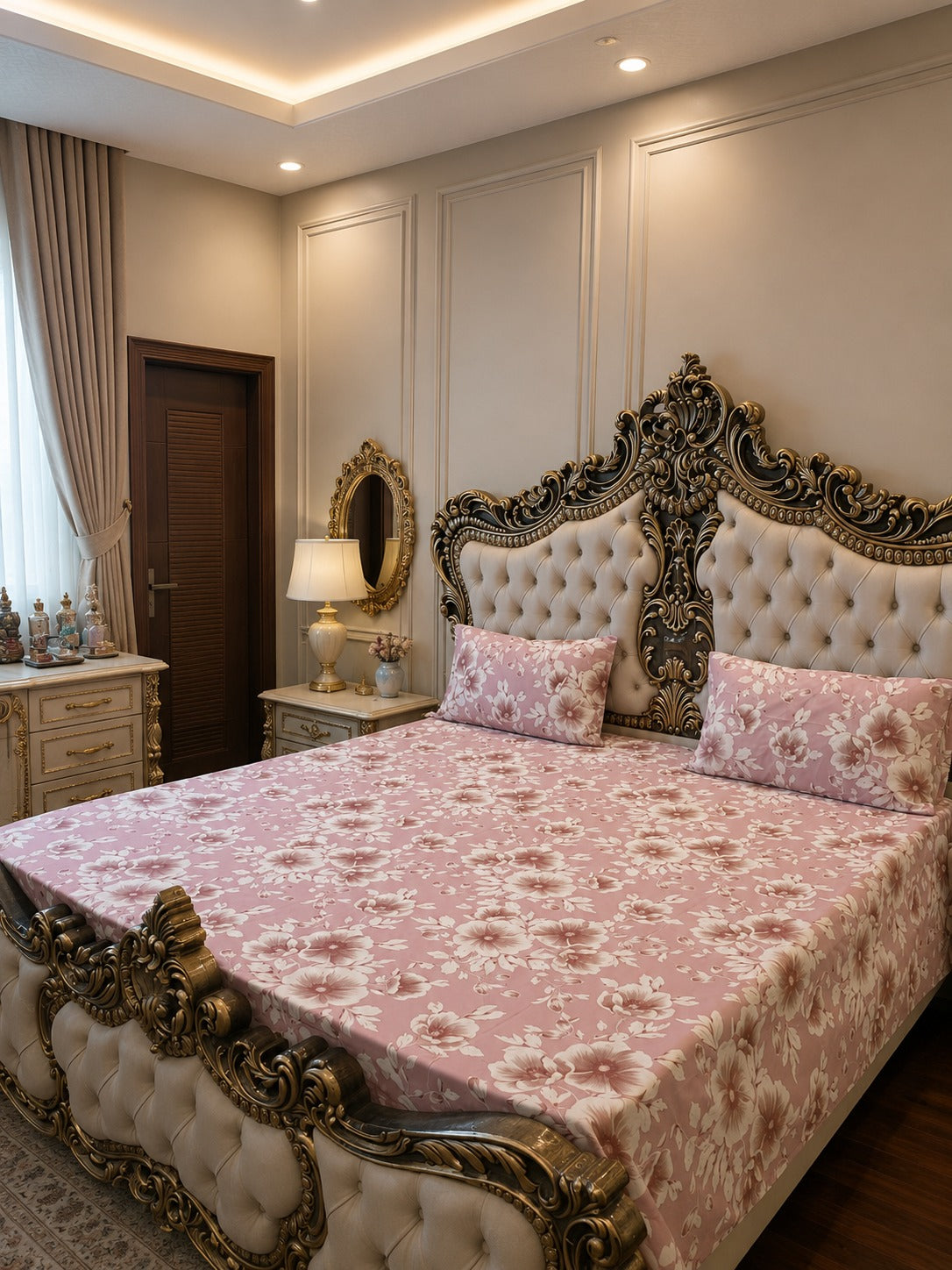 Blush Blossom Bedsheet Set