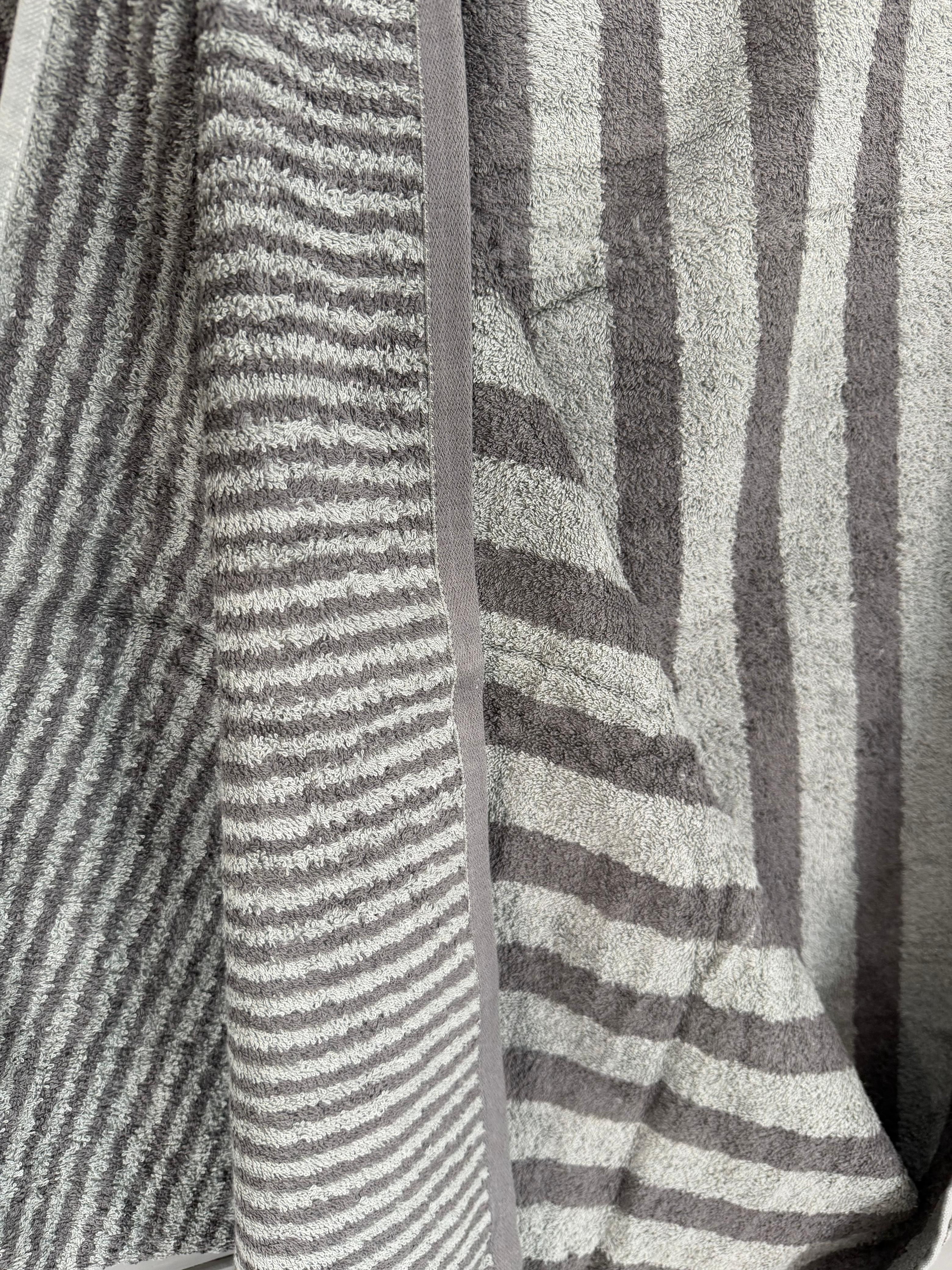 Ash Grey Classic Stripe Bath Towel
