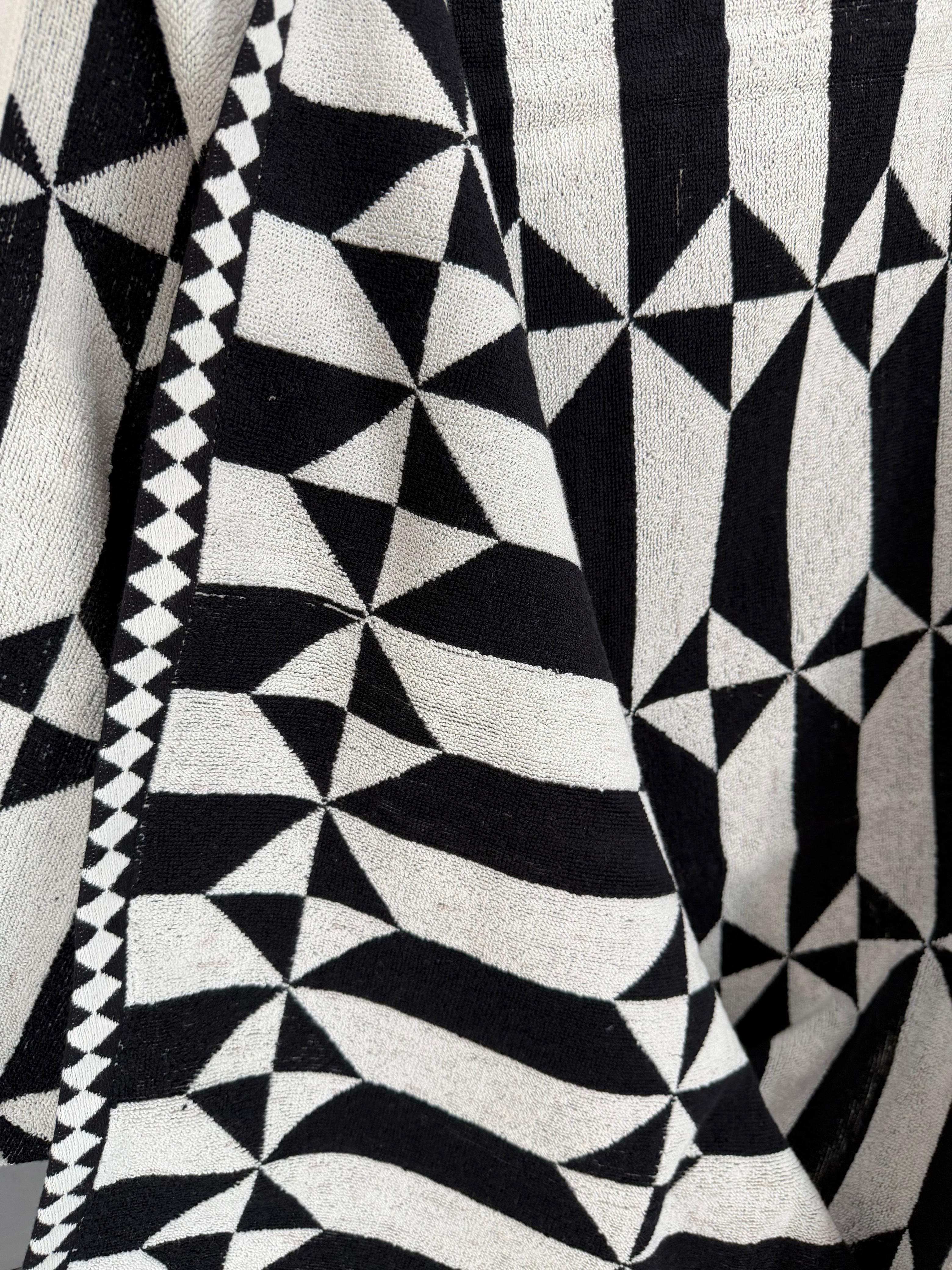 Monochrome Geometric Luxe Bath Towel