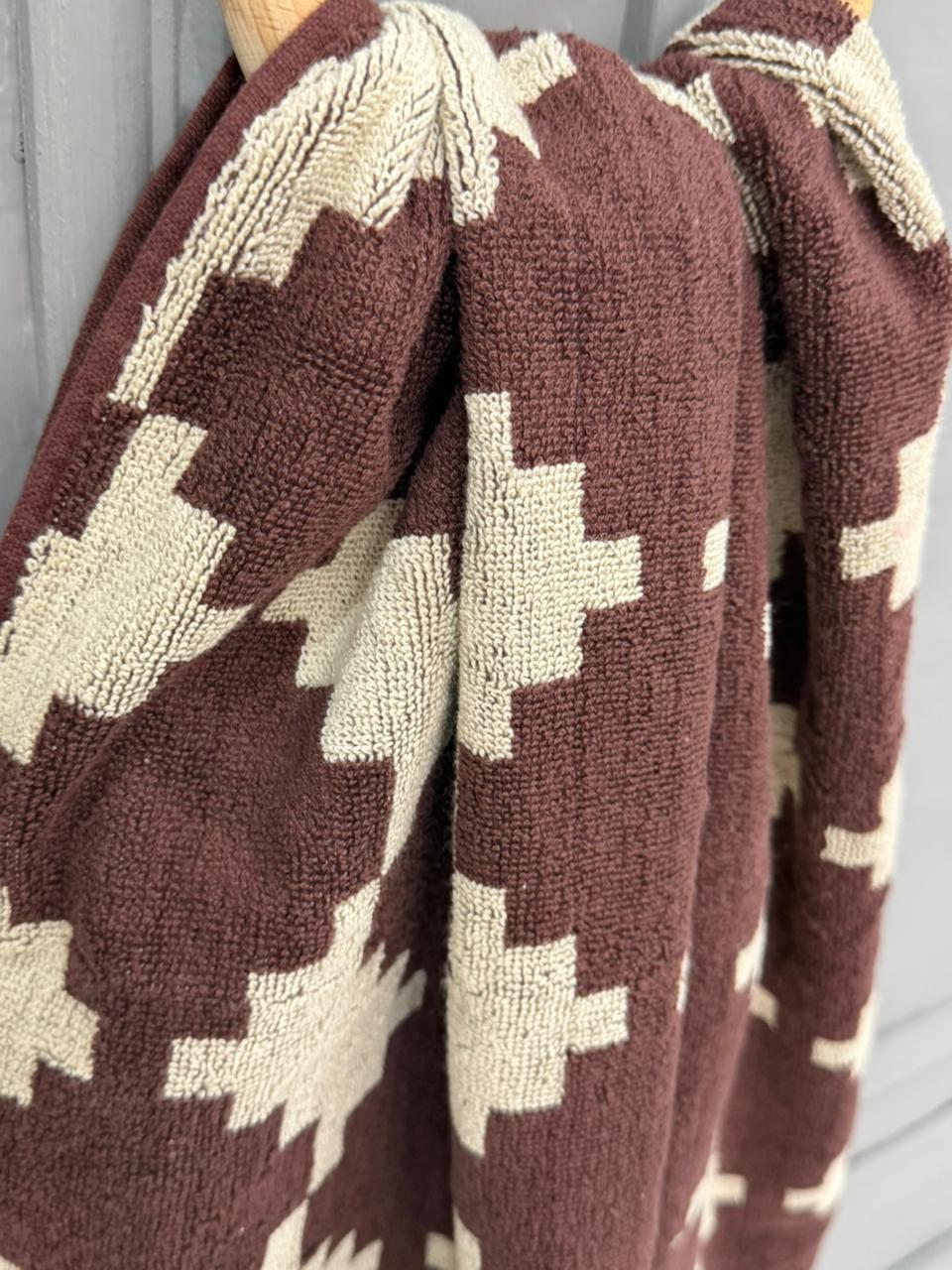 Cocoa Diamond Geometric Hand Towel