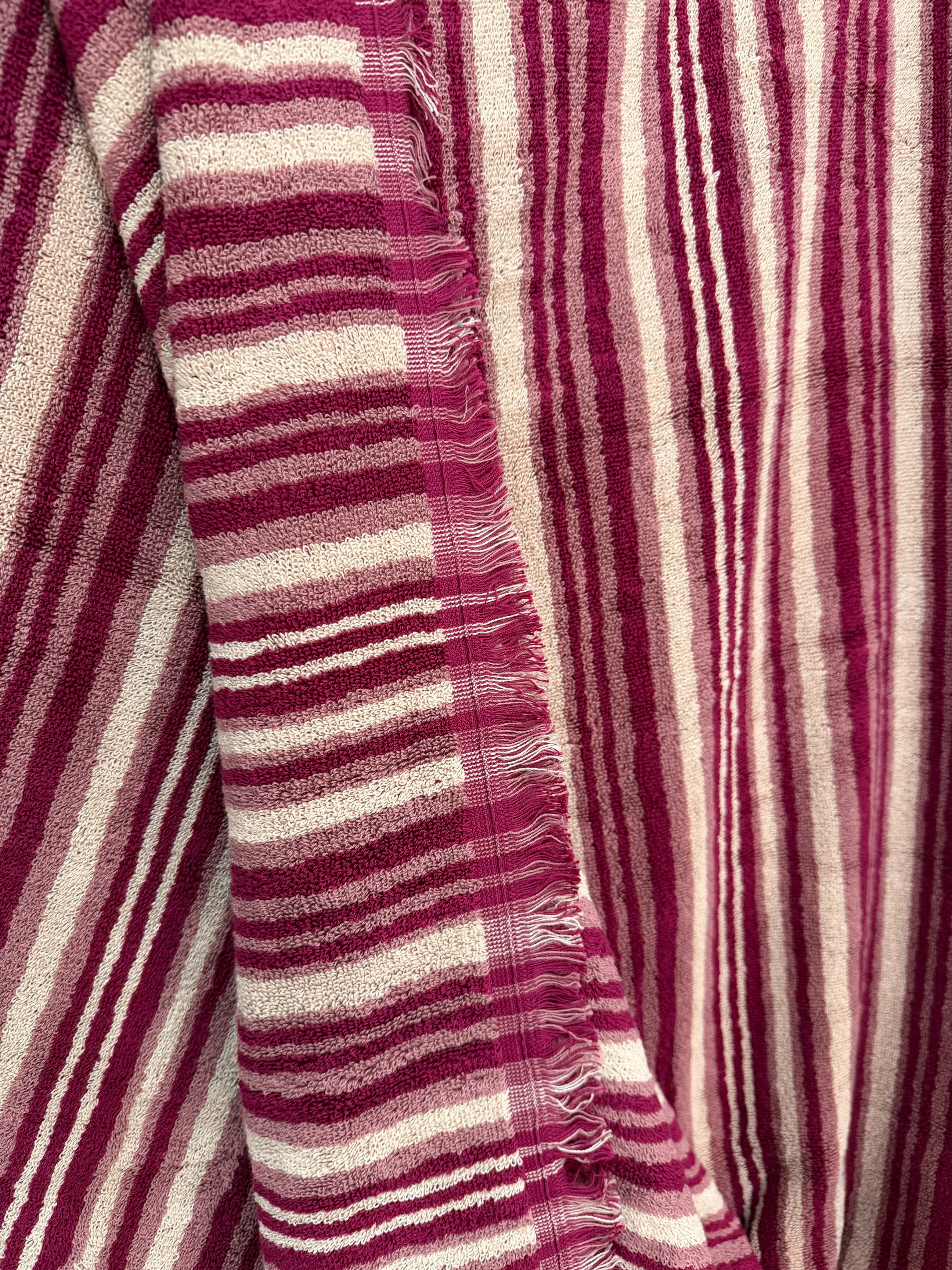 Red Striped Bath Towel