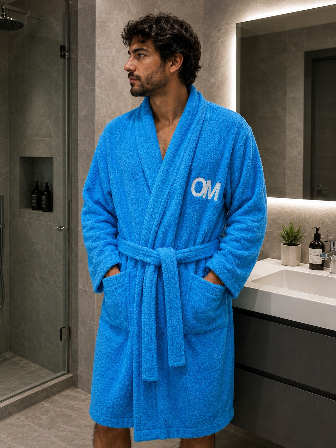Unisex Blue bathrobe