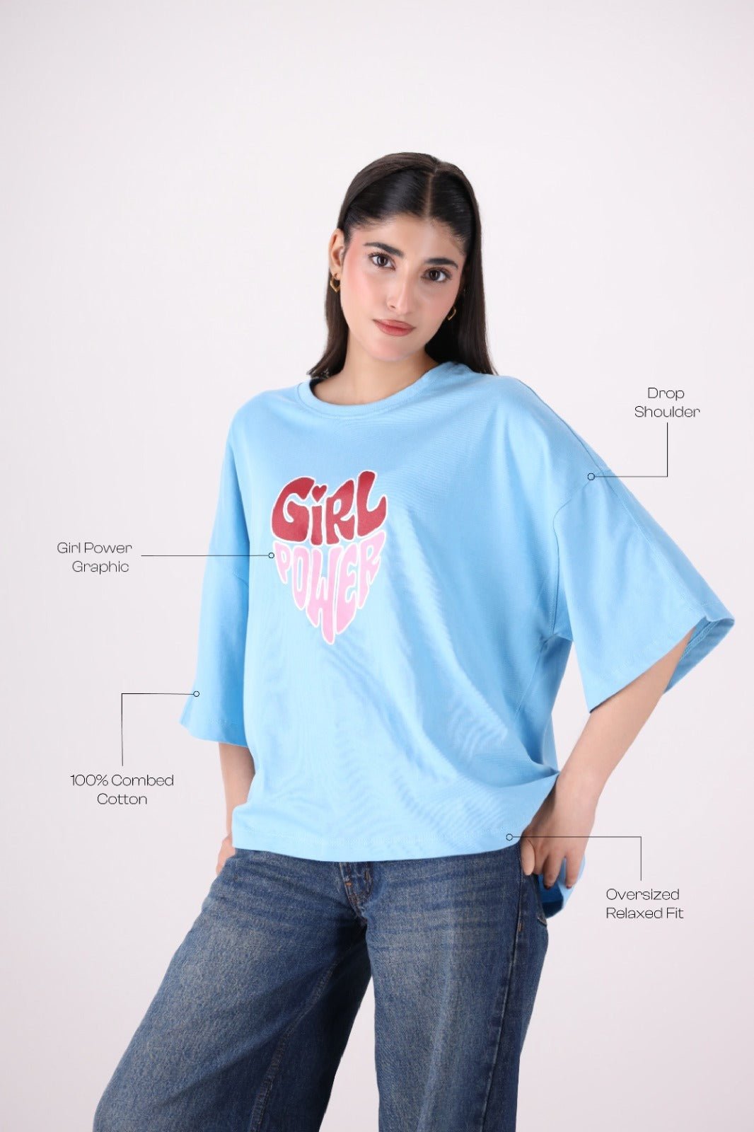 Cloud Blue Drop Shoulder - Toliya.co
