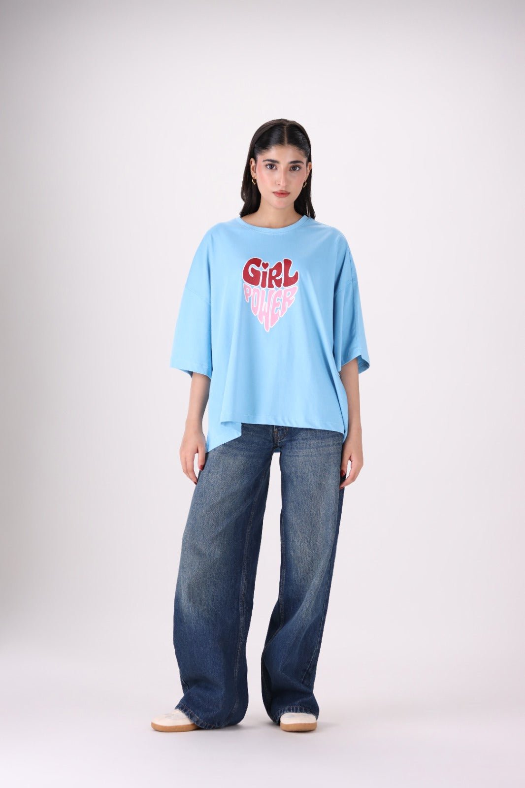 Cloud Blue Drop Shoulder - Toliya.co