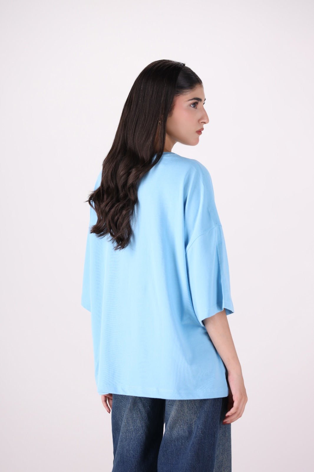 Cloud Blue Drop Shoulder - Toliya.co