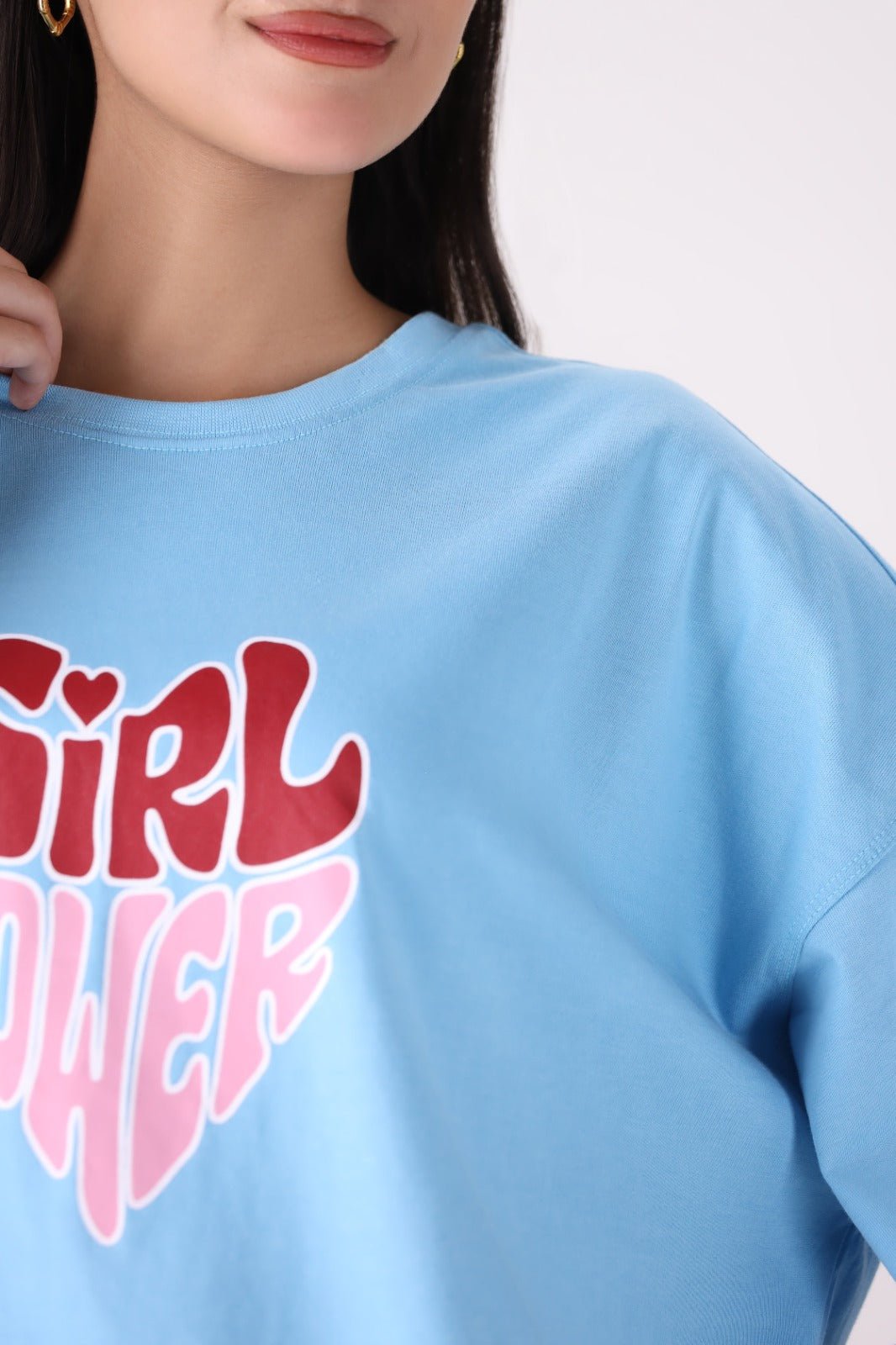 Cloud Blue Drop Shoulder - Toliya.co