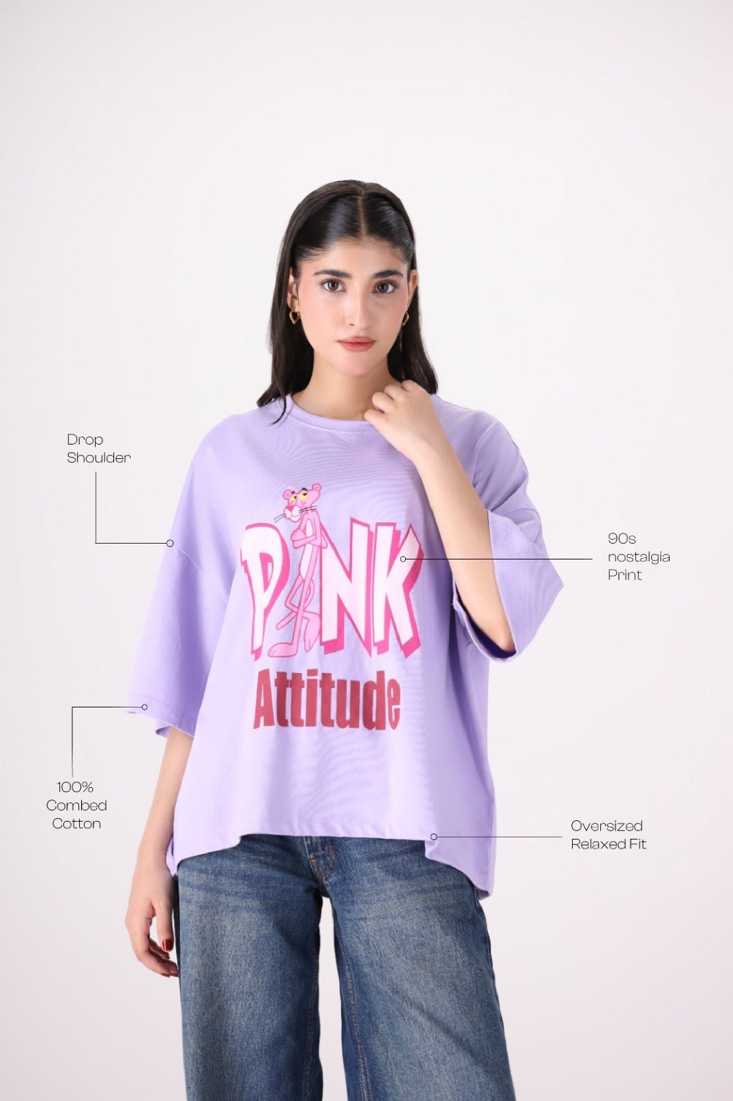 Pastel Purple Drop Shoulder - Toliya.co